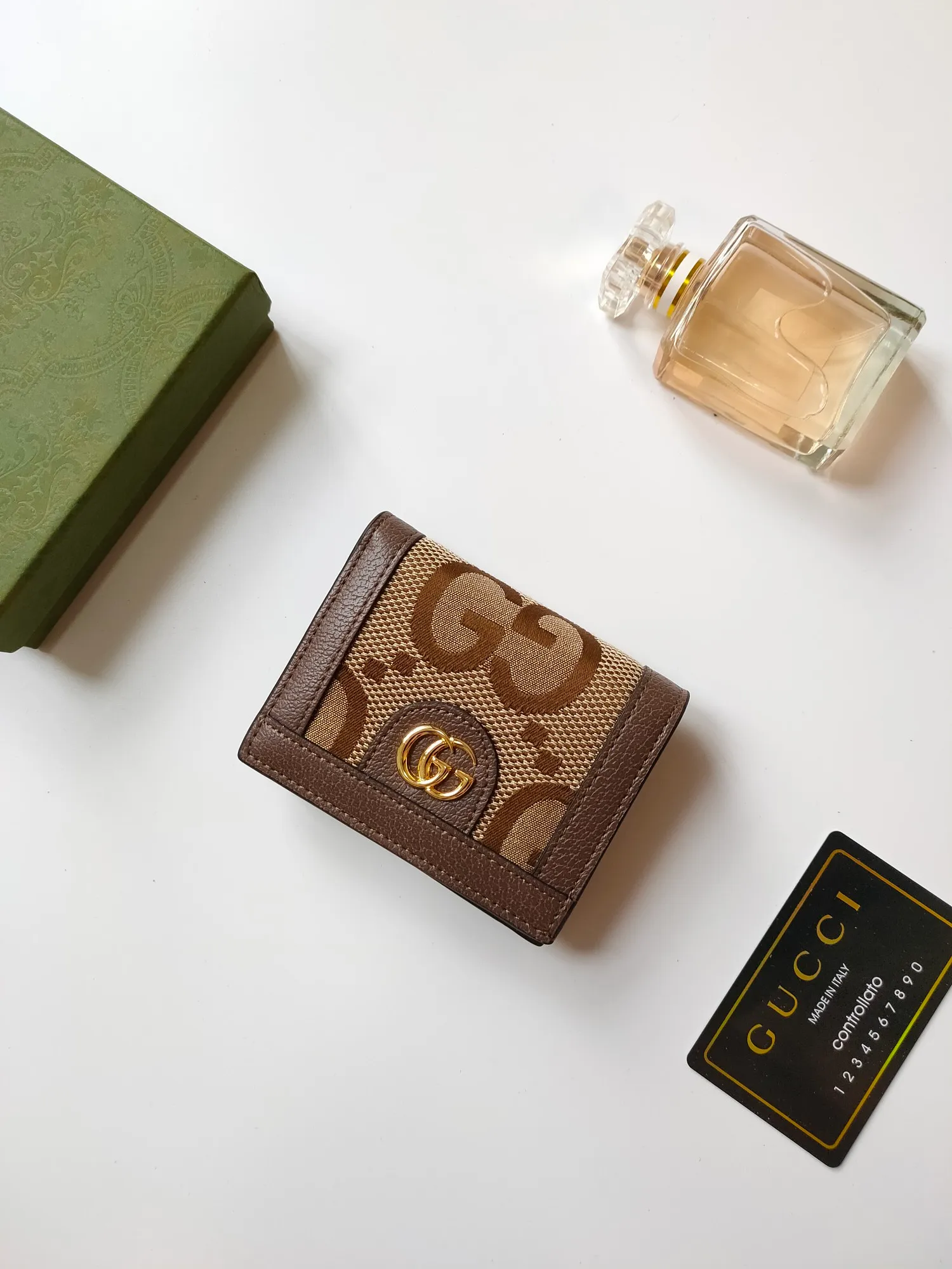 💰140 No.: 523155 gucci·leather original leather 🇮🇹，‼ ‼ Made of imported grained cow leather, paired with ebony double G fabric, gold hardware, official unique identity code👍👍counter quality, real photos📷, size 11cm*8.5cm*2.5cm💸💸💸