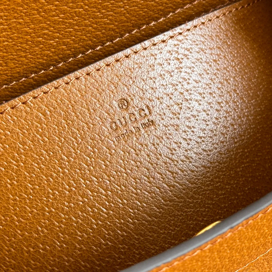 p1580. 📣📣📣【Original leather accessories🌈Full set of counter packaging】🔥🔥Small tote bag combines two recognizable brand elements, bamboo handles and double G accessories. "The blue leather material contrasts with the two khaki buckles, highlighting the smart and elegant temperament. Size: 27*24*11cm Model: 702721.