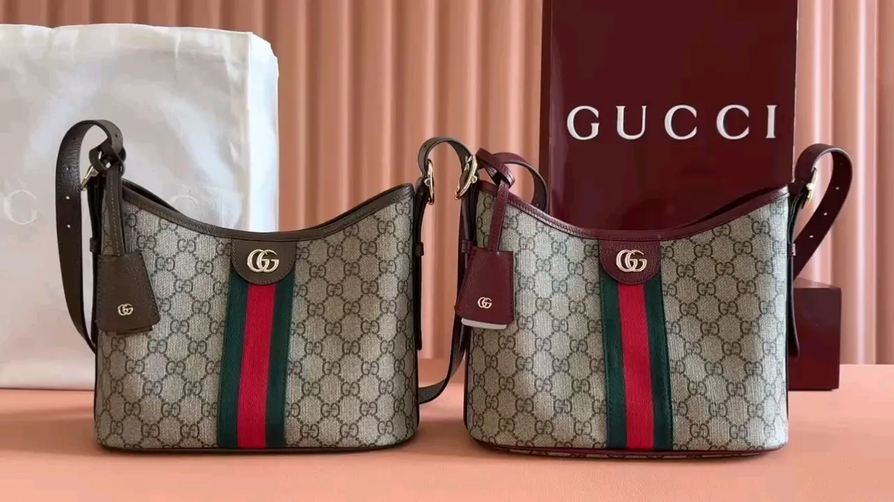 💋💋💋【New】GG Ophidia series small shoulder bag, brown brown, brown ancola red/original leather is shipped, model: 836872, short combination video