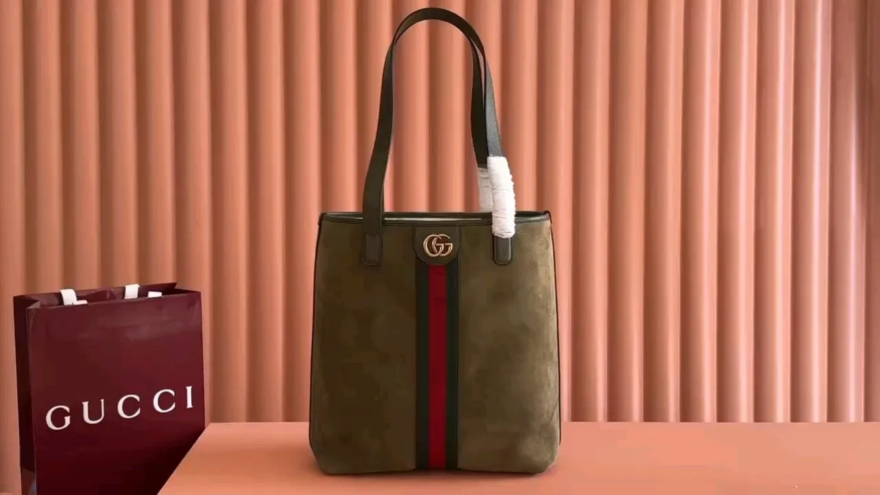 💋💋💋【New】GG Ophidia series medium tote bag, three-color suede/original leather is shipped, 🐍Model: 834465, short combination video