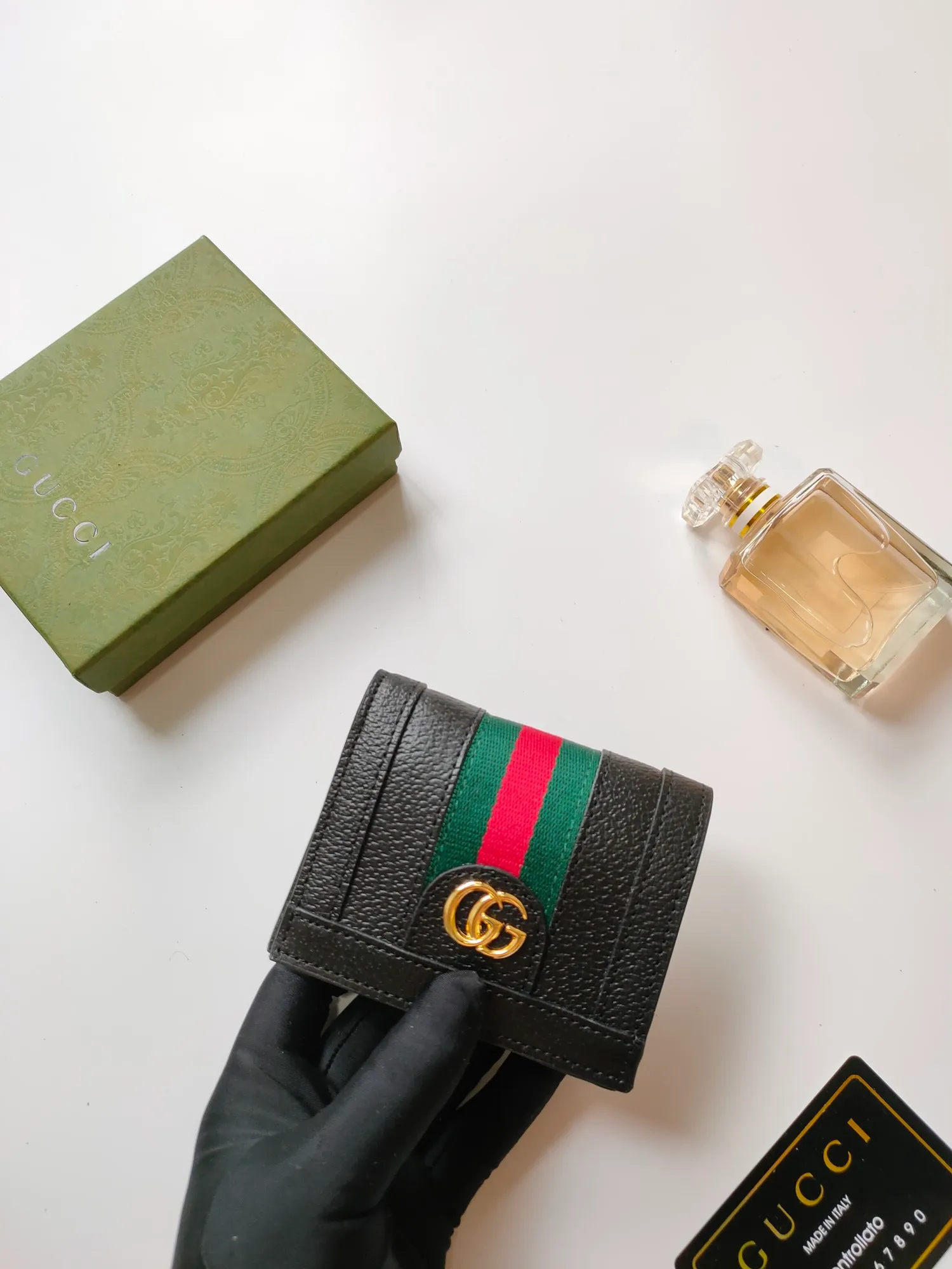 💰140 No.: 523155 gucci·leather original leather 🇮🇹，‼ ‼ Made of imported grained cow leather, paired with ebony double G fabric, gold hardware, official unique identity code👍👍counter quality, real photos📷, size 11cm*8.5cm*2.5cm💸💸💸