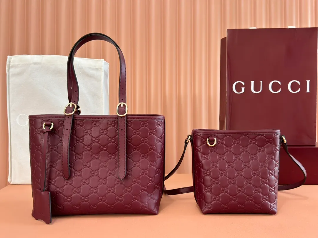 💋💋💋【New product】GG Emblem series slim bucket bag, original leather, model: 847090. 847456 combination short video