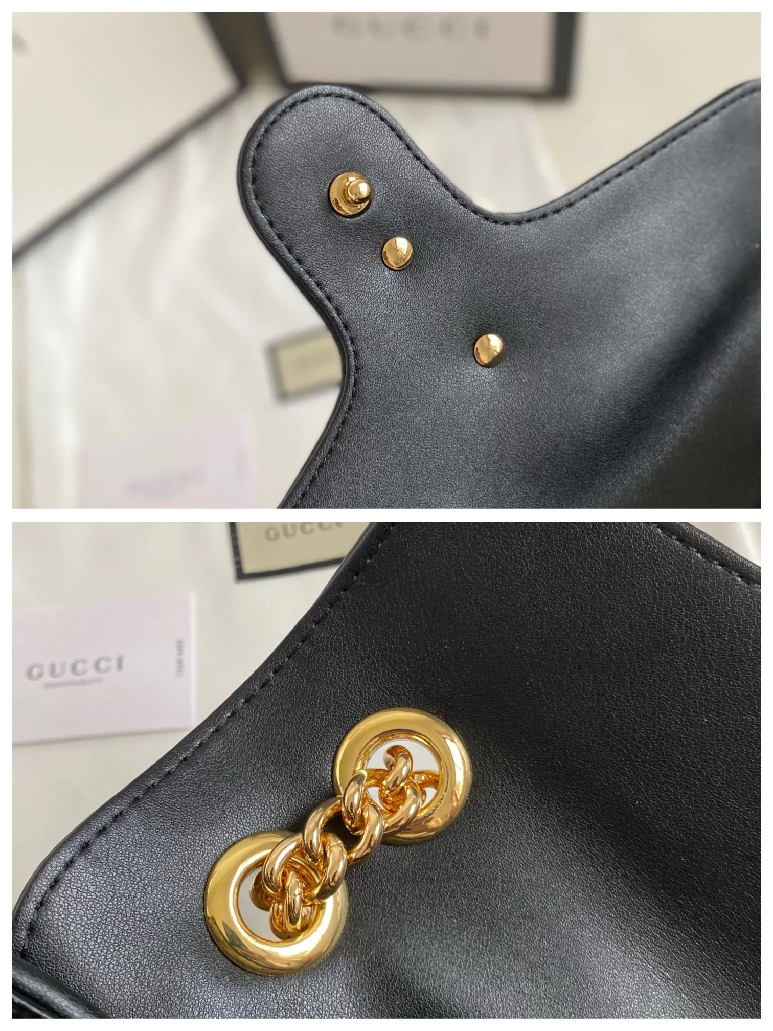 Upgraded version of real shot #💰320 Style number: 443497 apricot black Size: 26x15x7cm Gucci marmont medium spring and summer new model Soft yet stiff shape. GG canvas with cowhide Outlined with contrasting black leather piping. Flip design. One shoulder✅Crossbody✅