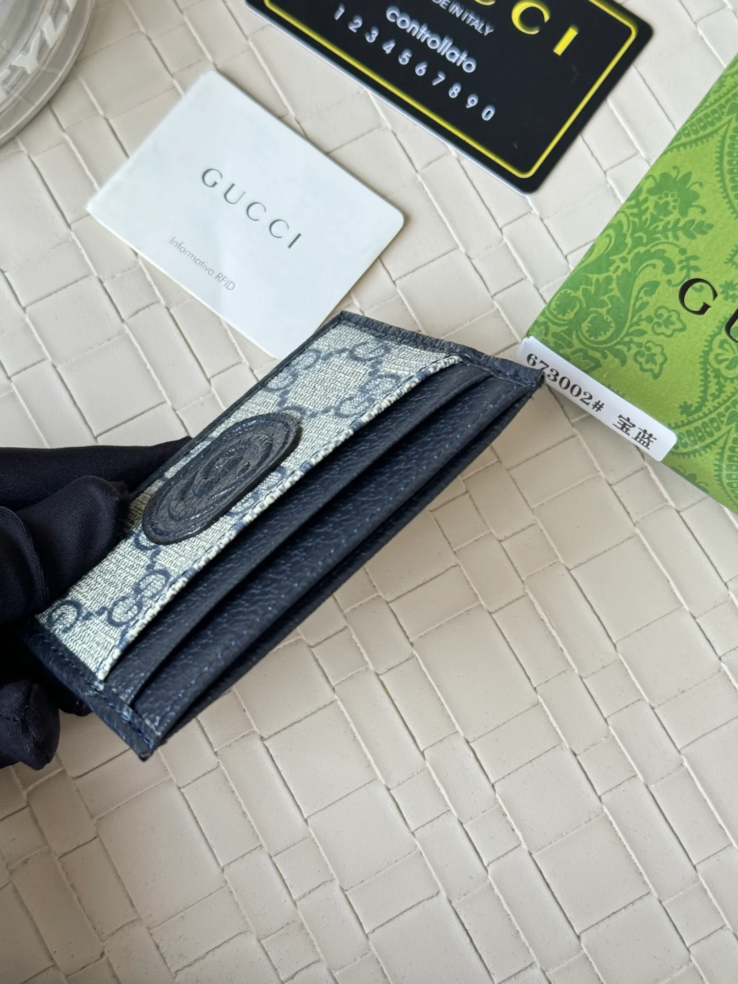 💰100 Real photos of gucci’s latest (card holder)! PVC with cowhide, model number 673002, size: 10cmX7cm