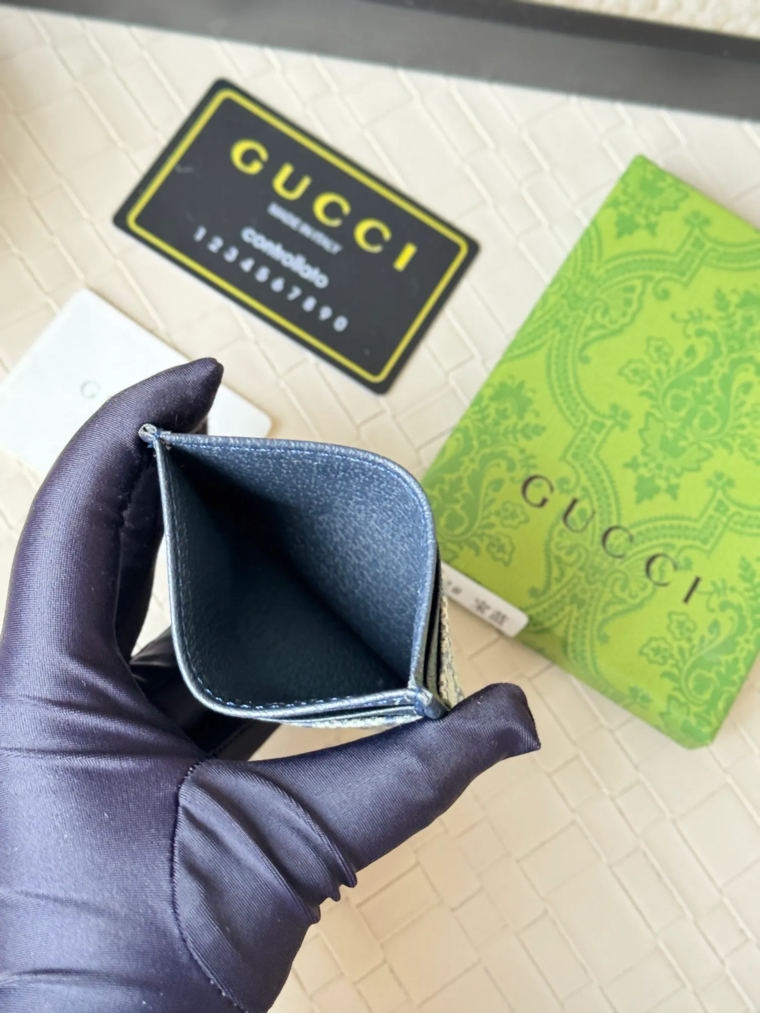 💰100 Real photos of gucci’s latest (card holder)! PVC with cowhide, model number 673002, size: 10cmX7cm