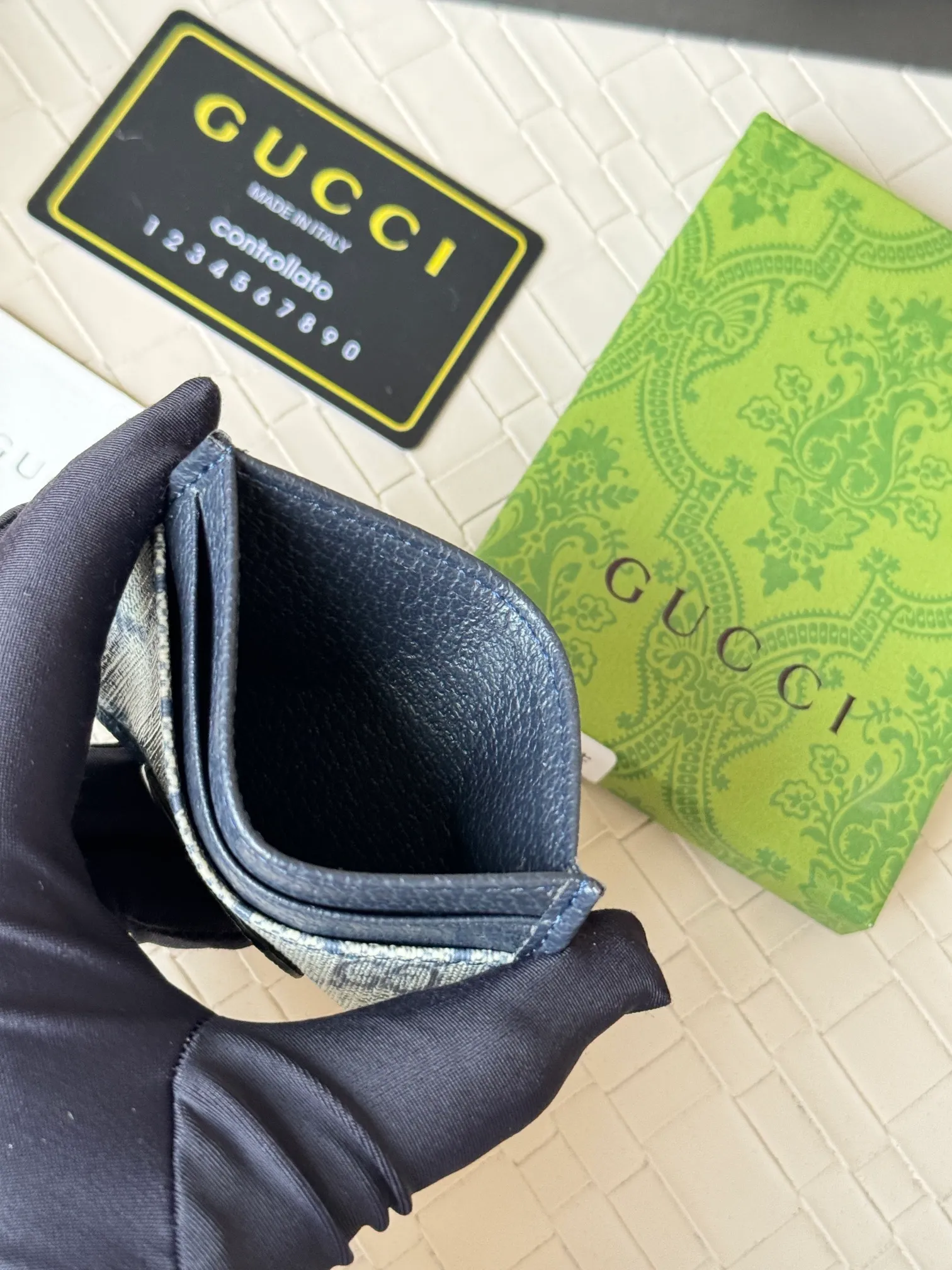 💰100 Real photos of gucci’s latest (card holder)! PVC with cowhide, model number 673002, size: 10cmX7cm