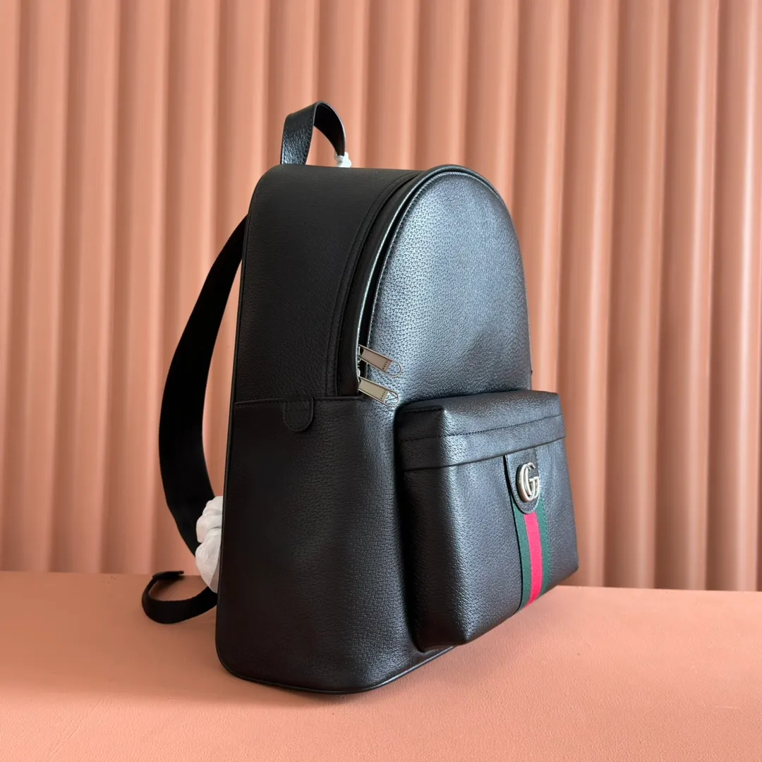 p1500💋💋💋"With full set of original counter packaging" [New Product] The Ophidia series is crafted with white color matching, classic silhouette and new functional design, and is made of soft-touch fabrics. This backpack is made of soft GG Supreme material and is intricately embellished with the Double G logo and red and green webbing details. White soft GG Supreme canvas Palladium tone hardware Green nylon lining Double G Web detail Padded mesh at back Adjustable shoulder strap Interior: 1 zip pocket External: 1 zip pocket Handle height: 8 cm Zip closure Ref.: 834466. Dimensions: 36.5cm (width) x 41cm (height) x 18cm (depth) Weight: approx. 1.5kg Colour: Black full leather Made in Italy