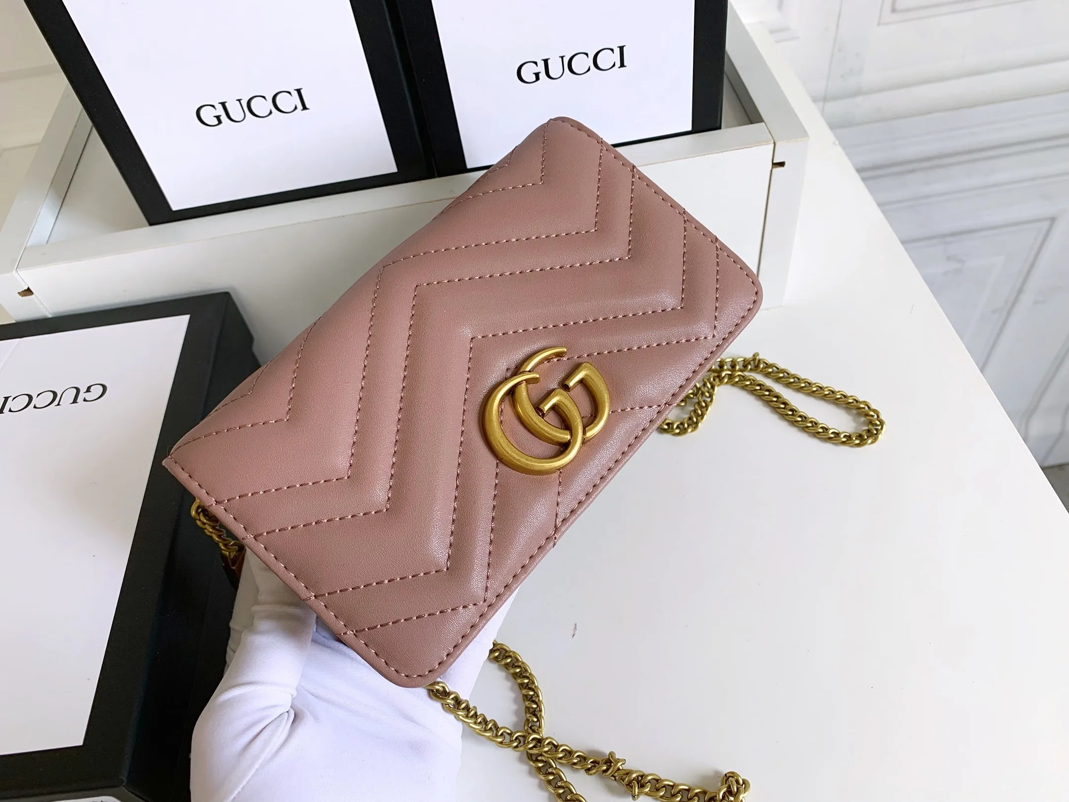 All categories Official website "Brand Women's Bags" Women's Bags 💙 GUCCI replica GUCCI, fine imitation GUCCI bag, GUCCI shoulder bag, 2023 official latest version GUCCI first layer cowhide chain bag, bag factory, original material, size: 18-10.5-4.5CM