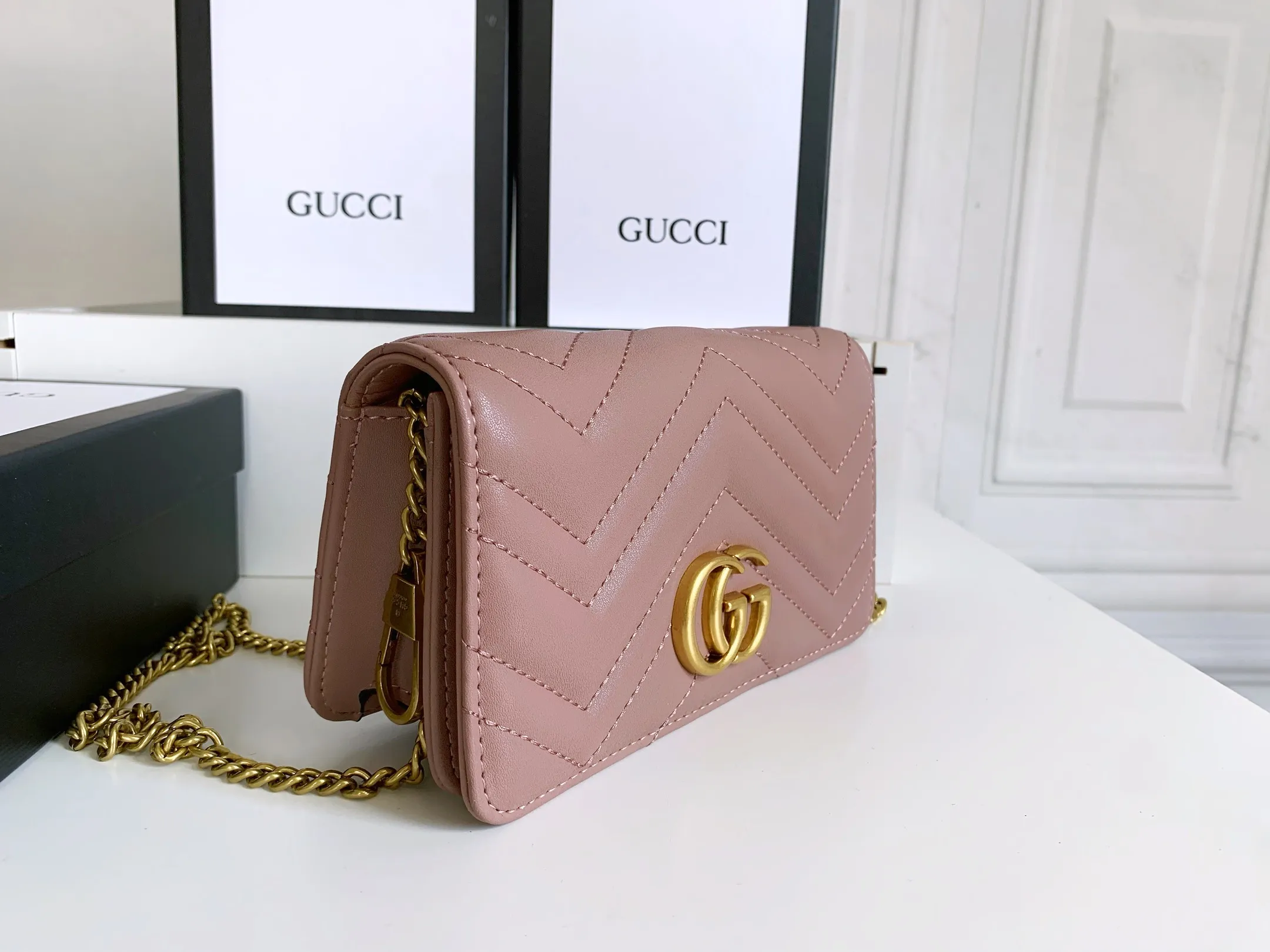 All categories Official website "Brand Women's Bags" Women's Bags 💙 GUCCI replica GUCCI, fine imitation GUCCI bag, GUCCI shoulder bag, 2023 official latest version GUCCI first layer cowhide chain bag, bag factory, original material, size: 18-10.5-4.5CM
