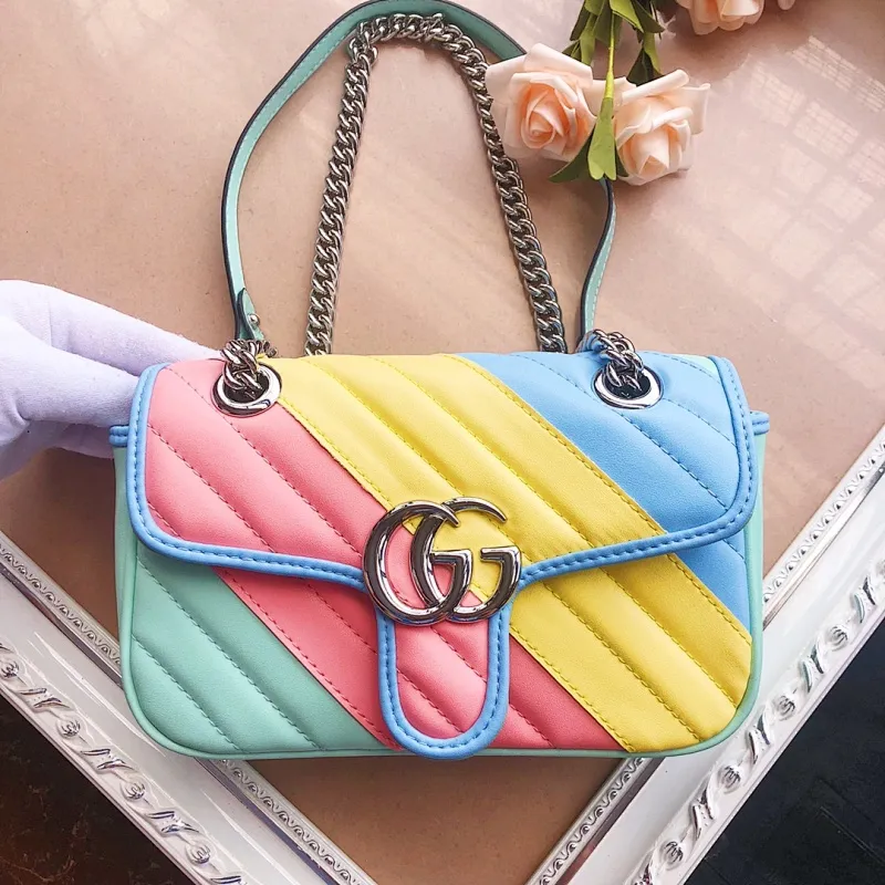 All categories Official website "Brand Women's Bags" Women's Bags 💙 GUCCI 2022 official new Gucci crossbody bag wholesale Original order quality 58001900 Size: 22-13-6Cm