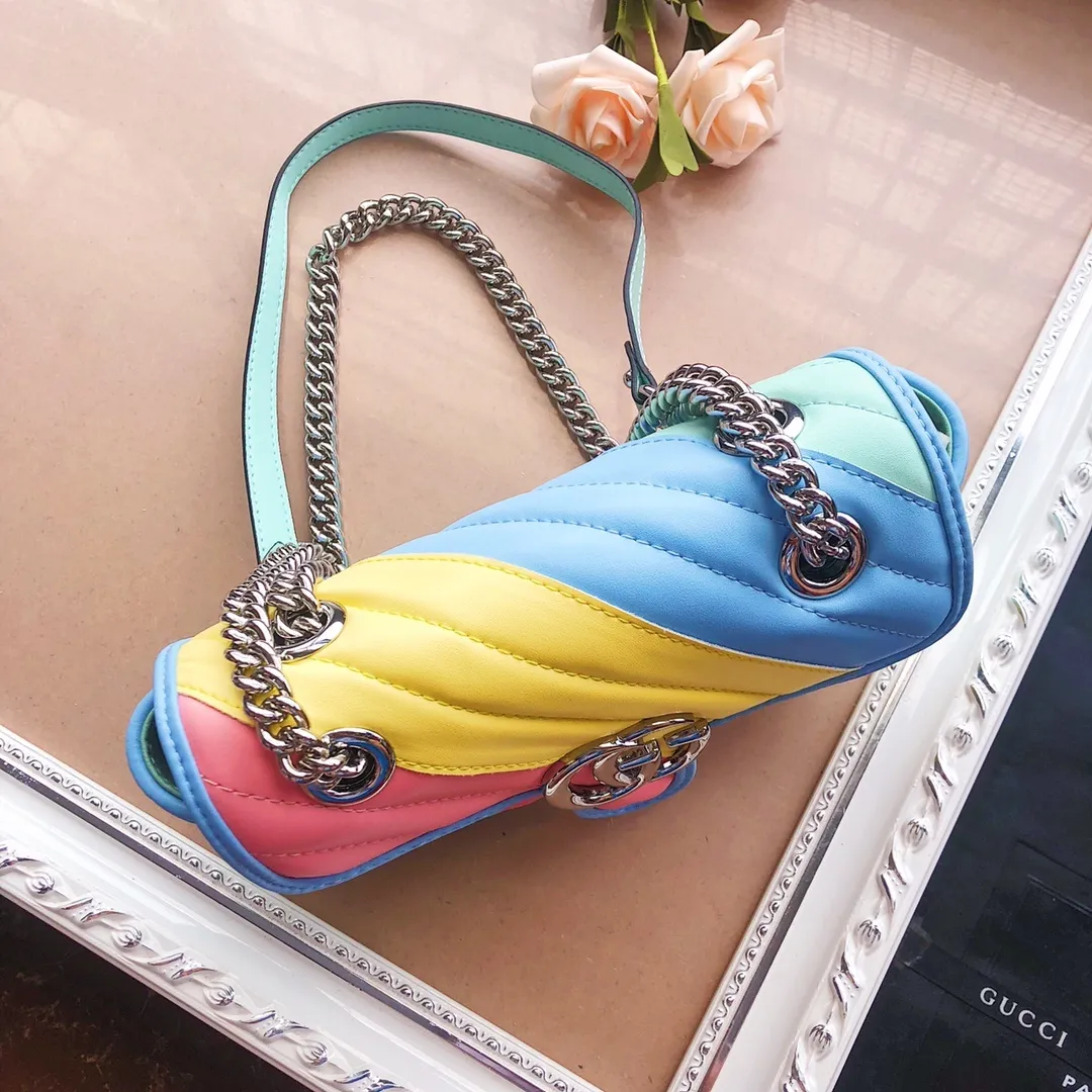 All categories Official website "Brand Women's Bags" Women's Bags 💙 GUCCI 2022 official new Gucci crossbody bag wholesale Original order quality 58001900 Size: 22-13-6Cm