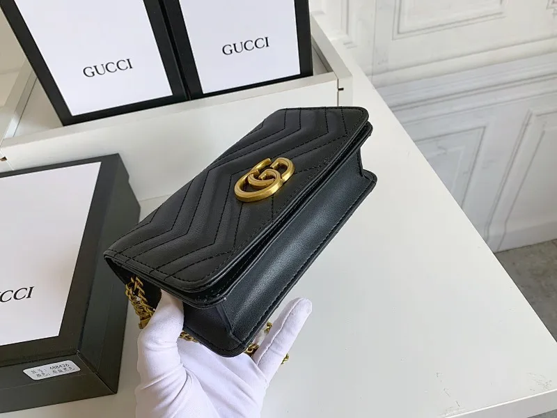 All categories Official website "Brand Women's Bags" Women's Bags 💙 GUCCI replica GUCCI, fine imitation GUCCI bag, GUCCI shoulder bag, 2023 official latest version GUCCI first layer cowhide chain bag, bag factory, original material, size: 18-10.5-4.5CM