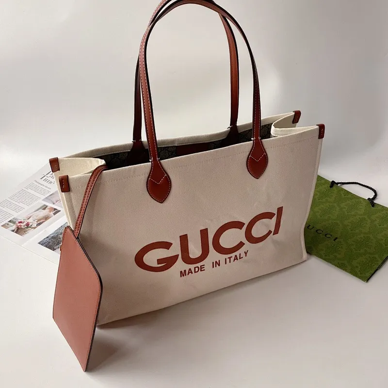 All Categories Official Website "Brand Women's Bags" Women's Bags 💙 GUCCI 2024 New GUCCI Cool Tote Canvas Bag