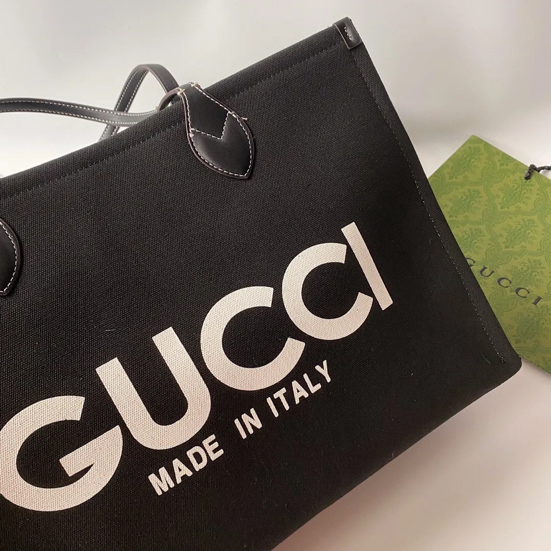 All Categories Official Website "Brand Women's Bags" Women's Bags 💙 GUCCI 2024 New GUCCI Cool Tote Canvas Bag