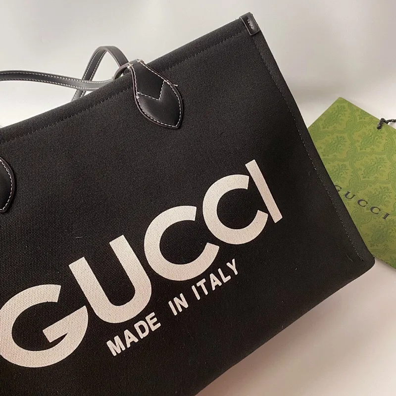 All Categories Official Website "Brand Women's Bags" Women's Bags 💙 GUCCI 2024 New GUCCI Cool Tote Canvas Bag