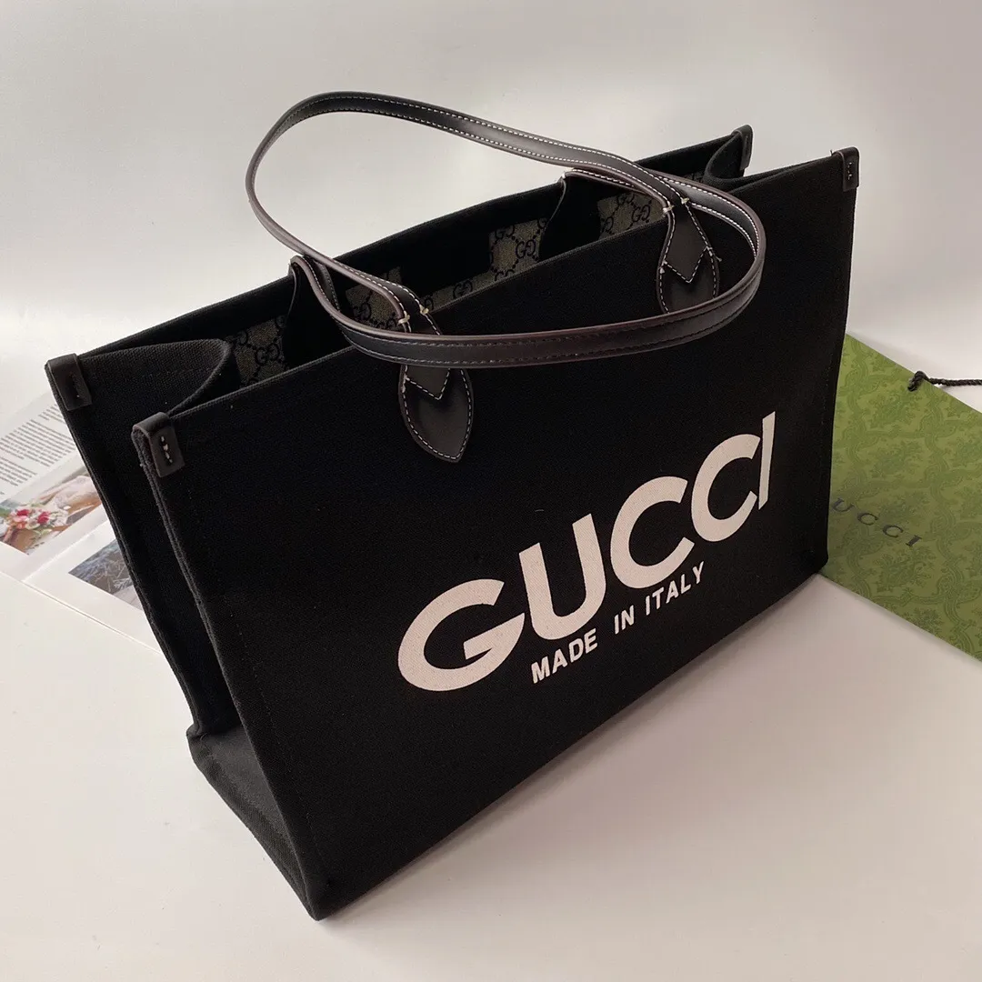 All Categories Official Website "Brand Women's Bags" Women's Bags 💙 GUCCI 2024 New GUCCI Cool Tote Canvas Bag