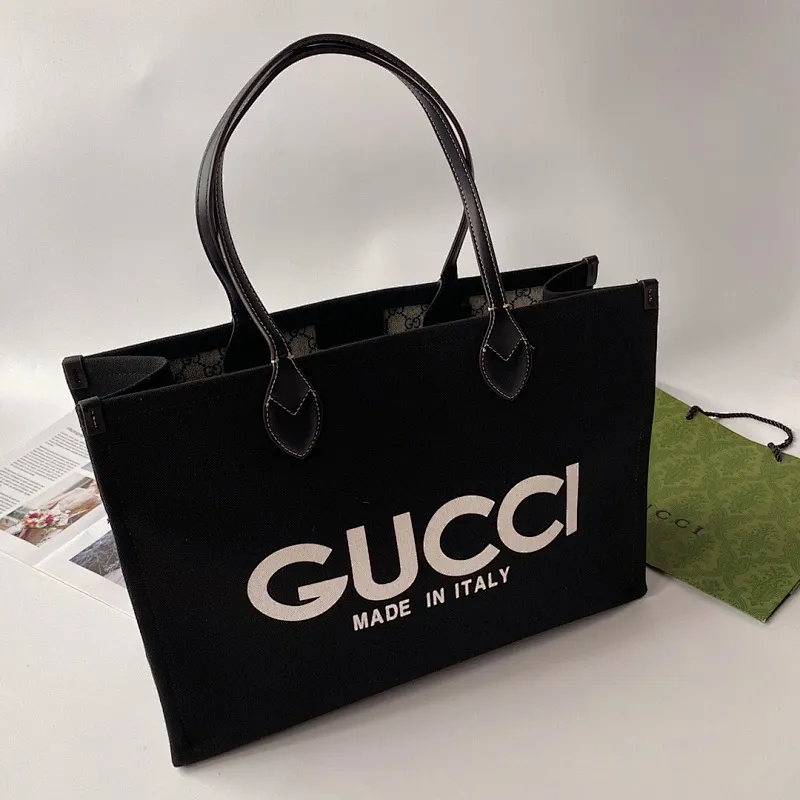 All Categories Official Website "Brand Women's Bags" Women's Bags 💙 GUCCI 2024 New GUCCI Cool Tote Canvas Bag