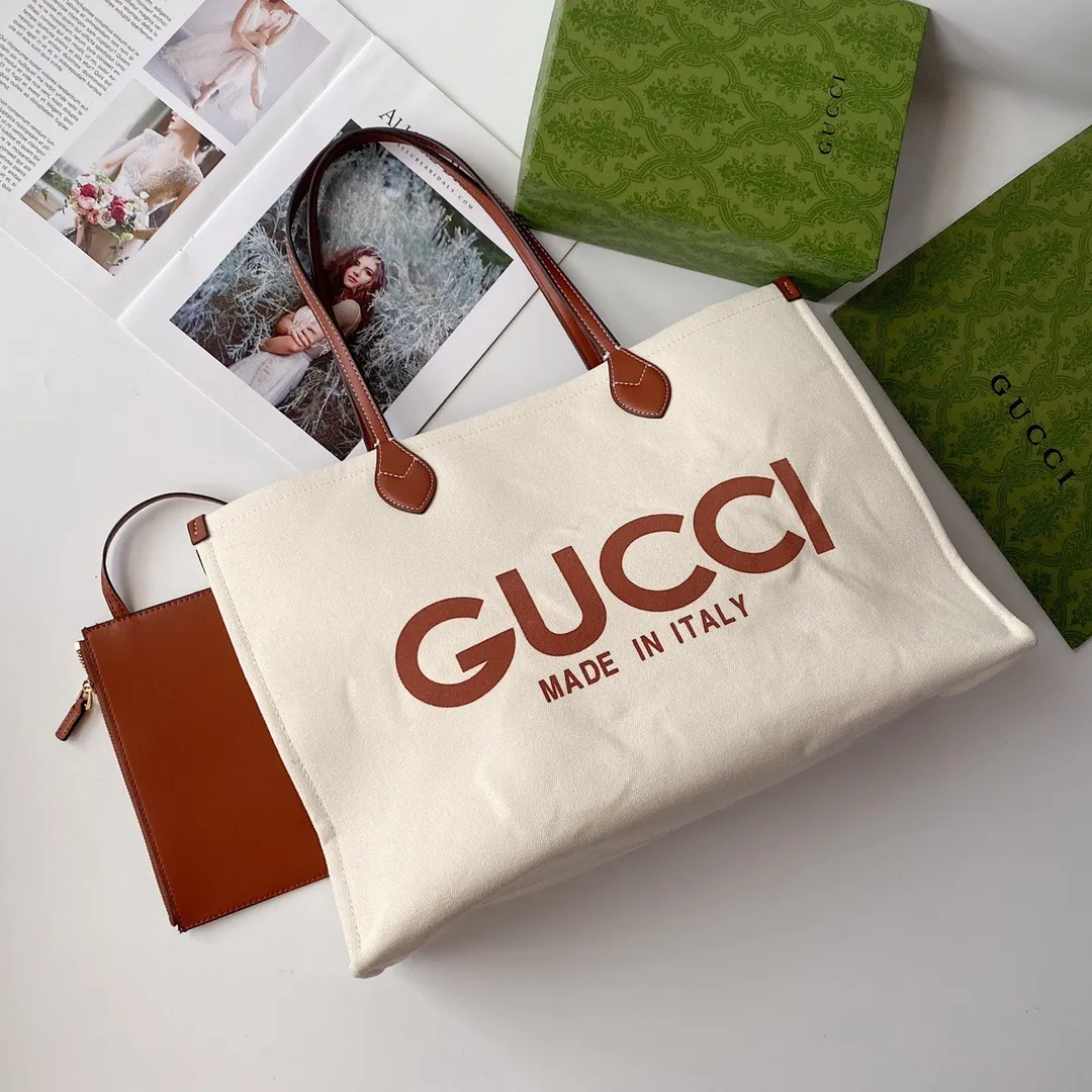 All Categories Official Website "Brand Women's Bags" Women's Bags 💙 GUCCI 2024 New GUCCI Cool Tote Canvas Bag