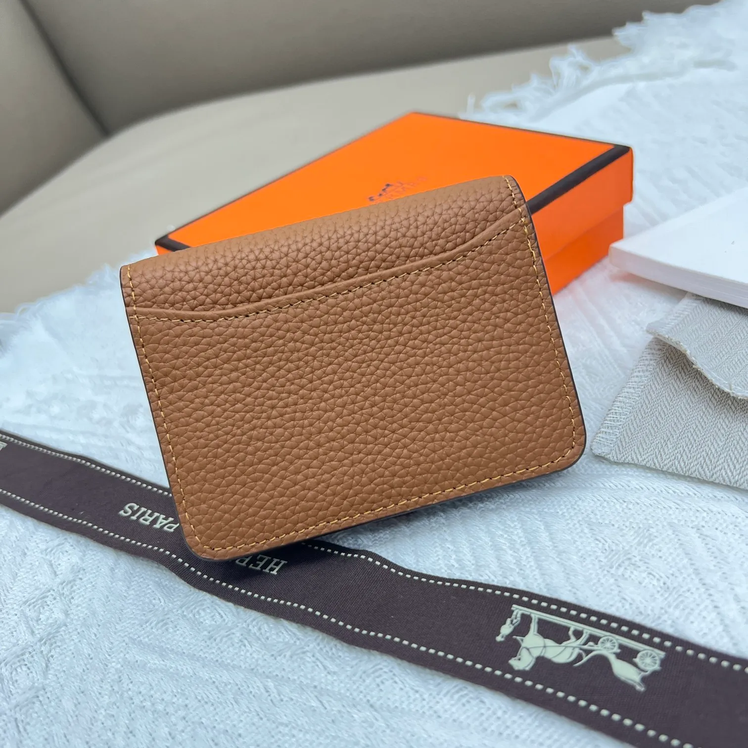 All categories Hermès wallet (Hermès) Hermès 5121 pebbled silver buckle
