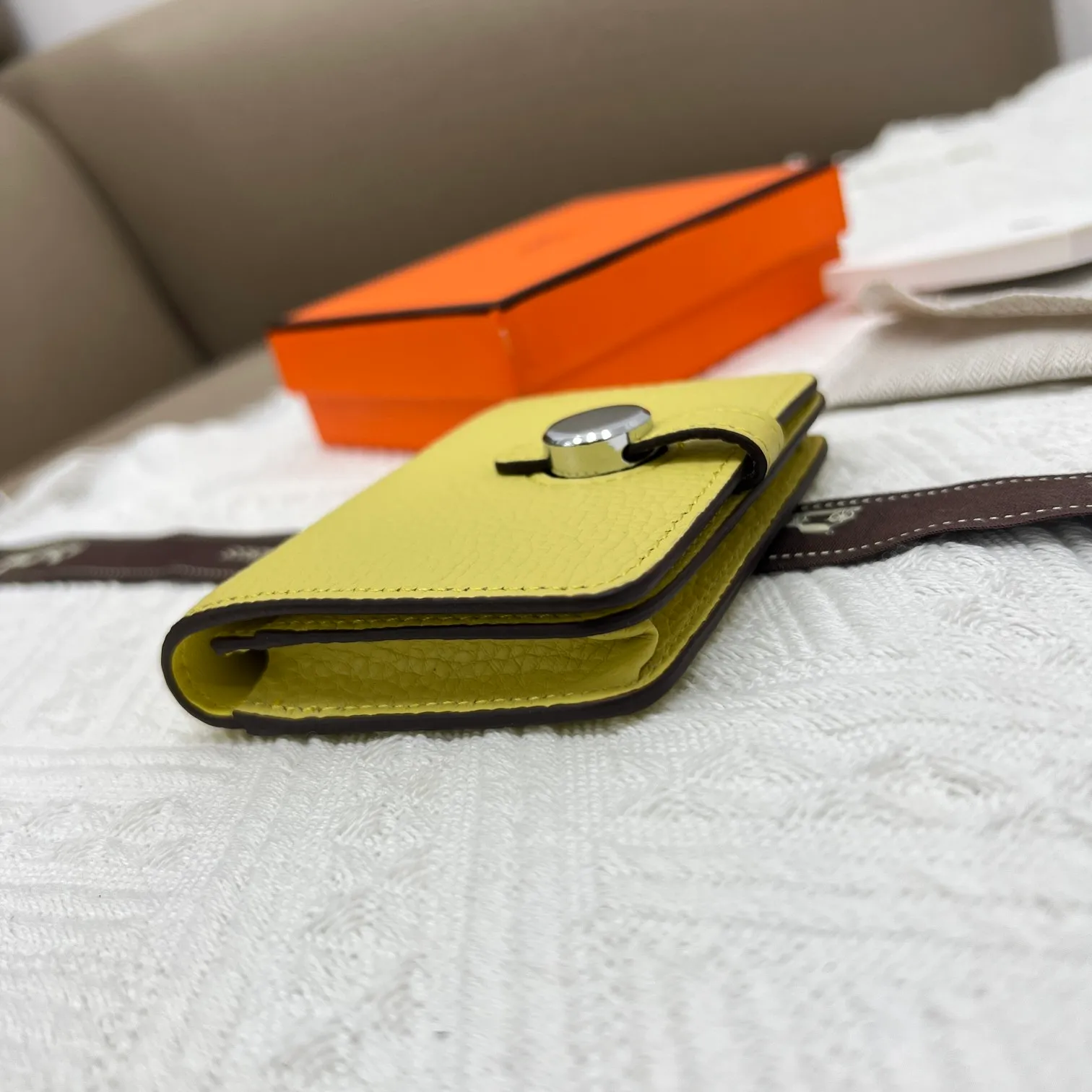 All categories Hermès wallet (Hermès) Hermès 5121 pebbled silver buckle