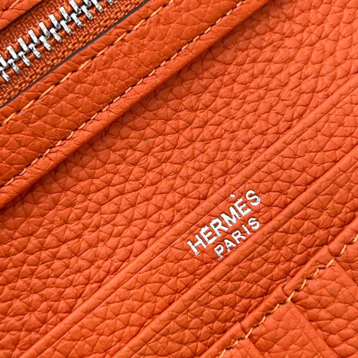 All categories Hermès wallet (Hermès) Hermès 5120 pebbled silver buckle