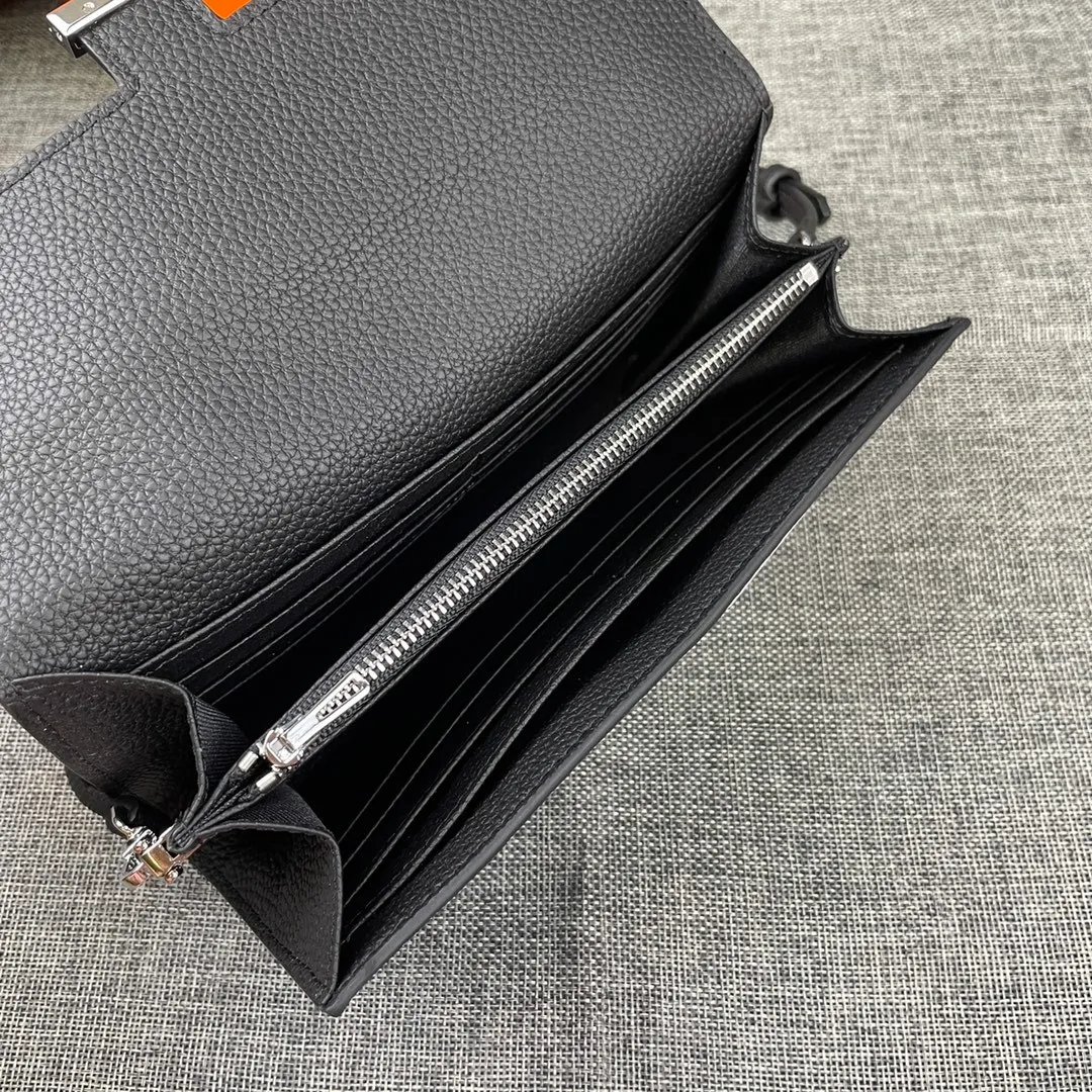 All categories Hermès wallet (Hermès) Hermès 9852 leather silver buckle