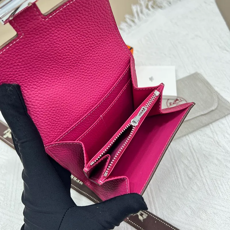 All categories Hermès wallet (Hermès) Hermès 537 pebbled silver buckle
