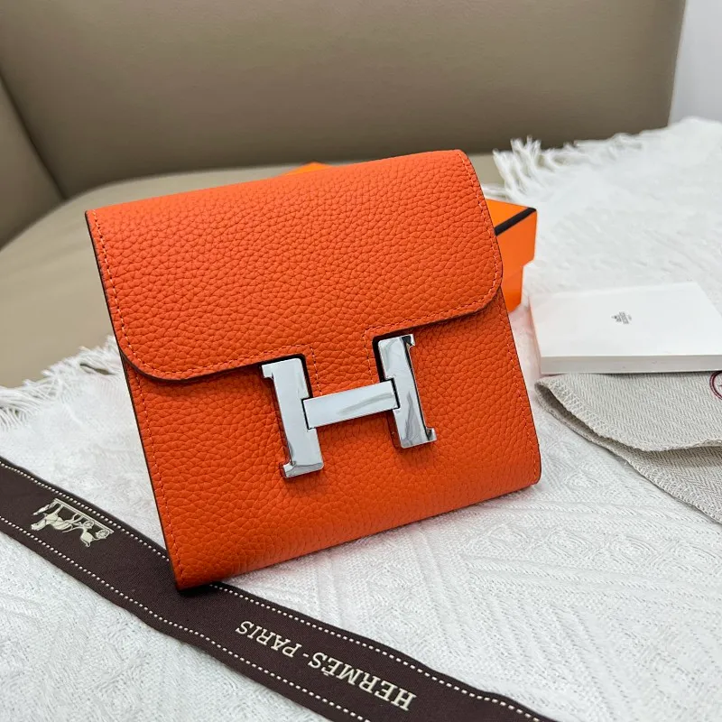All categories Hermès wallet (Hermès) Hermès 537 pebbled silver buckle