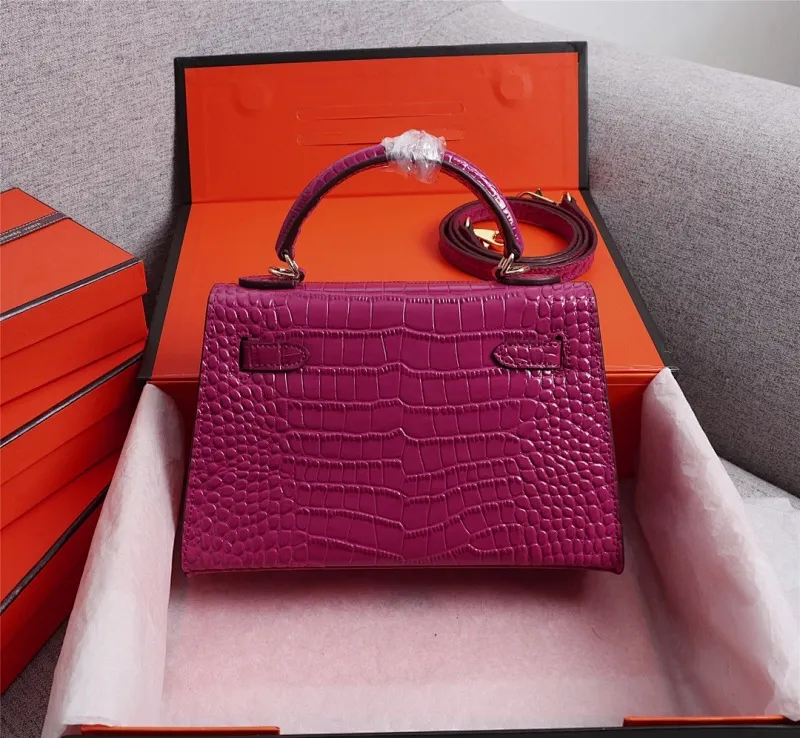 All Categories Official Website "Brand Women's Bags" Women's Bags 💙 Hermes 2022 official new Hermes women's hand-carrying cross-body dual-use bag wholesale Kelly crocodile pattern 58002500 High quality Size: 22-7-14CM