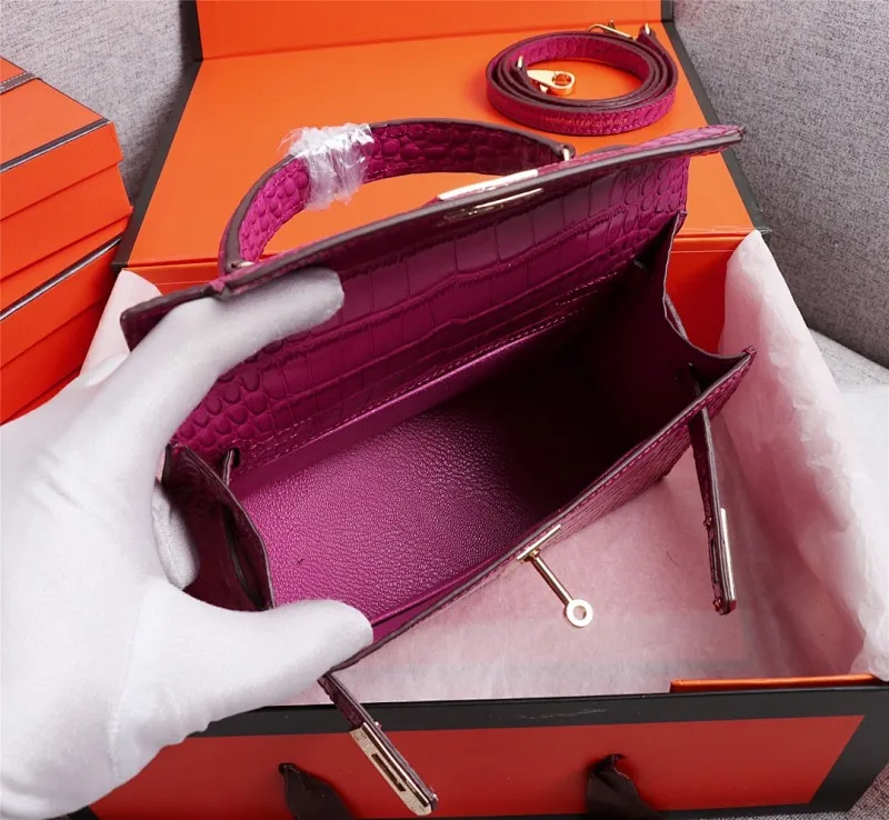 All Categories Official Website "Brand Women's Bags" Women's Bags 💙 Hermes 2022 official new Hermes women's hand-carrying cross-body dual-use bag wholesale Kelly crocodile pattern 58002500 High quality Size: 22-7-14CM