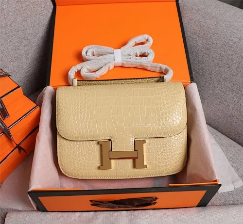 All Categories Official Website "Brand Women's Bags" Women's Bags 💙 Hermes 2022 Official New Hermes Constance Stewardess Bag Wholesale Crocodile Skin Full Pure Steel Plated Hardware Buckle 58003350 High Quality Size: 23-6-17CM