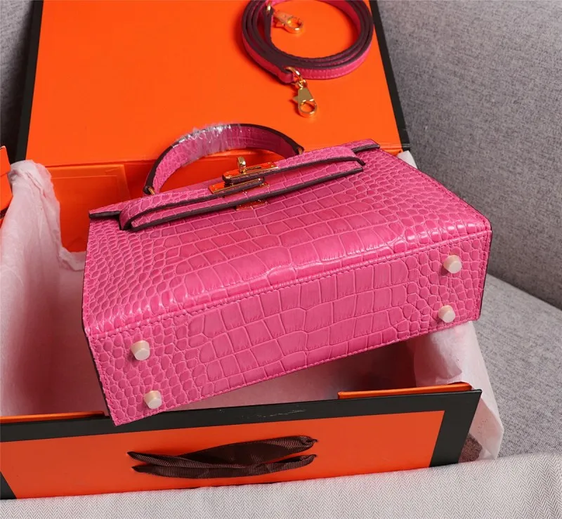 All categories Official website "Brand Women's Bags" Women's Bags 💙 Hermes 2022 Official New Hermès Handbag Kelly Crocodile Pattern First-layer Calfskin Wholesale 58002800 High Quality Size: 22-7-14CM