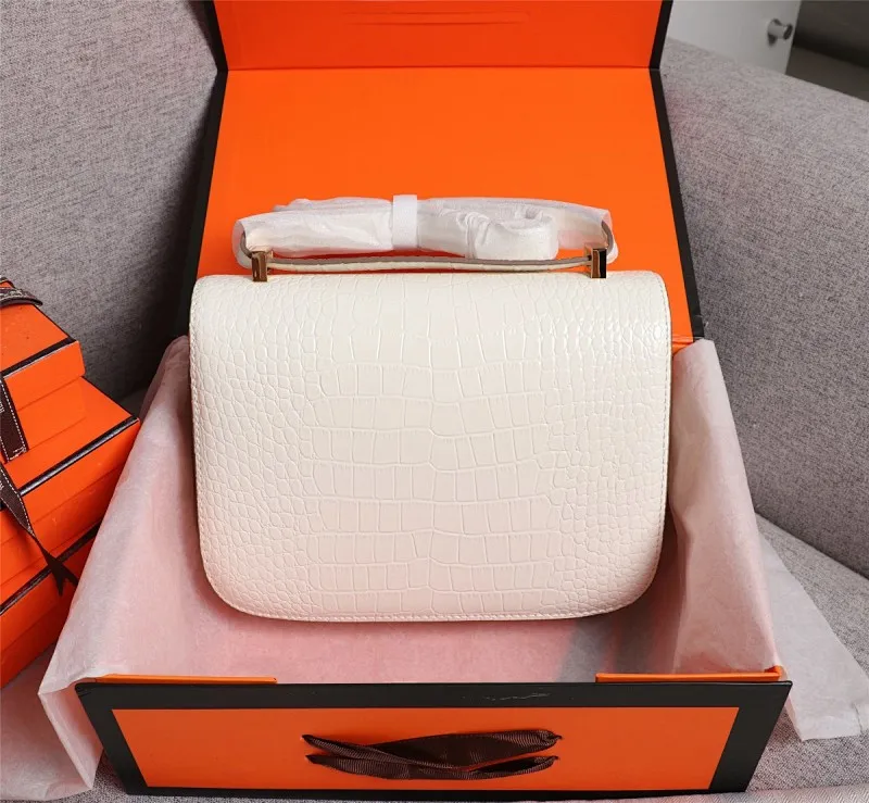 All Categories Official Website "Brand Women's Bags" Women's Bags 💙 Hermes 2022 Official New Hermes Constance Stewardess Bag Wholesale Crocodile Skin Full Pure Steel Plated Hardware Buckle 58003350 High Quality Size: 23-6-17CM