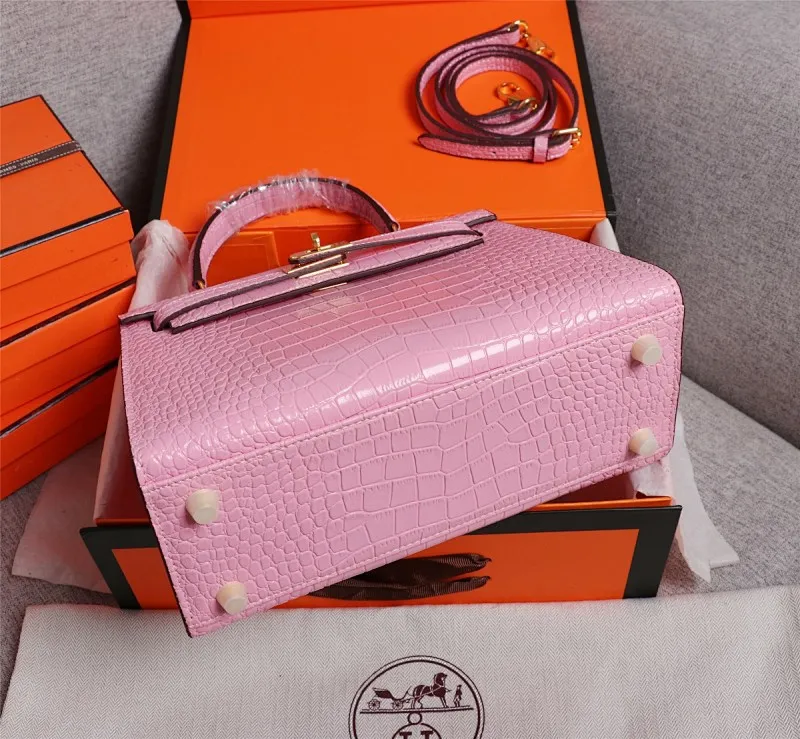 All Categories Official Website "Brand Women's Bags" Women's Bags 💙 Hermes 2022 official new Hermes women's hand-carrying cross-body dual-use bag wholesale Kelly crocodile pattern 58002500 High quality Size: 25-9-18CM
