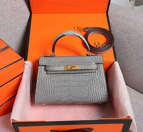 All categories Official website "Brand Women's Bags" Women's Bags 💙 Hermes 2022 Official New Hermès Handbag Kelly Crocodile Pattern First-layer Calfskin Wholesale 58002800 High Quality Size: 22-7-14CM