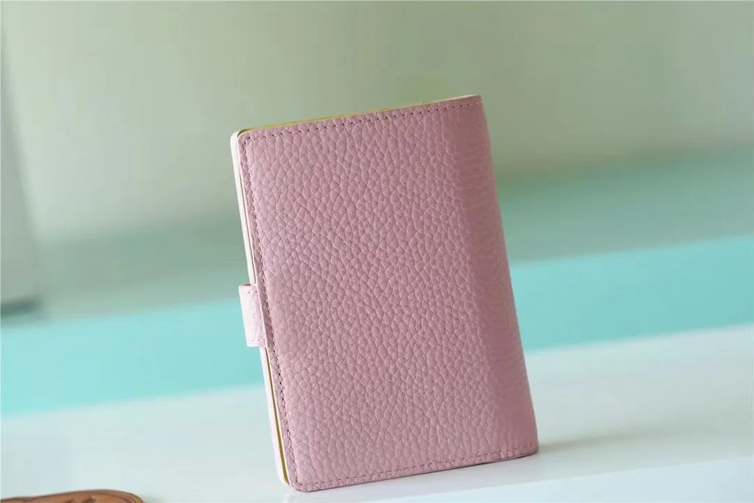 P150💰M81561 black m82198 light coffee m82461 rose red m82144 pink full leather pebbled lockme leather buckle Hermès short suit clip two-fold short wallet coin purse combination picture collection oo [handshake] [handshake]