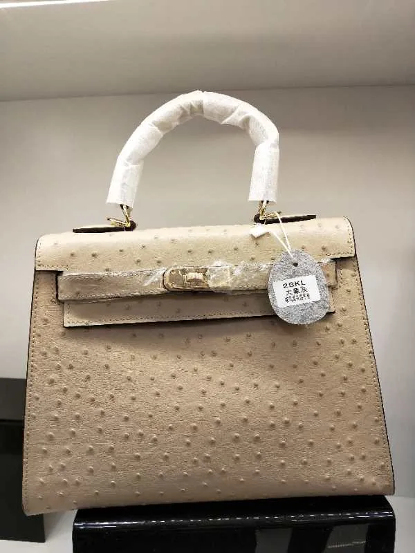 720💰🎉🎉🎉Kelly style ostrich pattern cowhide has arrived, picture color, size: 28X12X21.5. Can be carried cross-body, fine workmanship, [seduce][seduce][rose][rose][coffee][coffee]