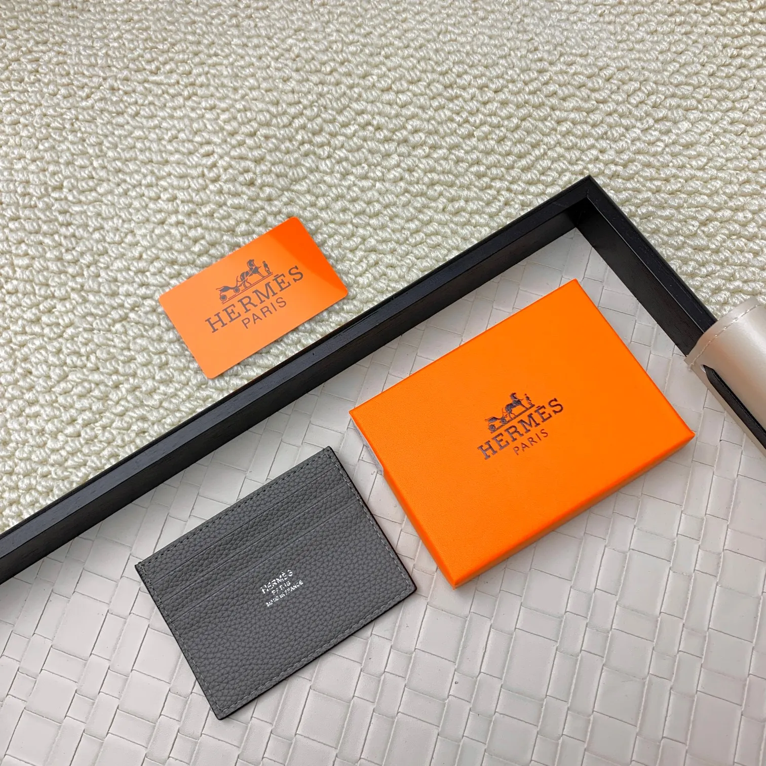 💰100 Hermès new card holder/2024 cow leather edge 3 card slots 1 flat pocket No.: 0514 Size: w10.5×7cm