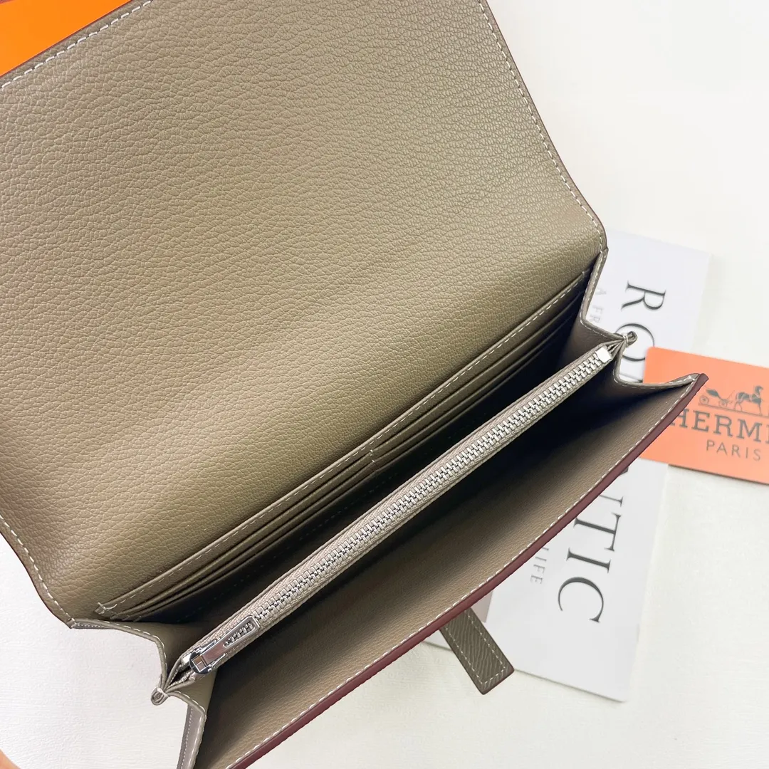 HERMES official website new model 💰300 New H Passant Toutenmainte Epsom calfskin long wallet Model: 951 palm print - Sheath "H passant" opening and closing - Zipper coin purse - Pocket with original OEM code inside - Can store passport or large-size mobile phone Metal texture: palladium plated Dimensions: length 20.8 × width 12.4 × thickness 2.7 cm