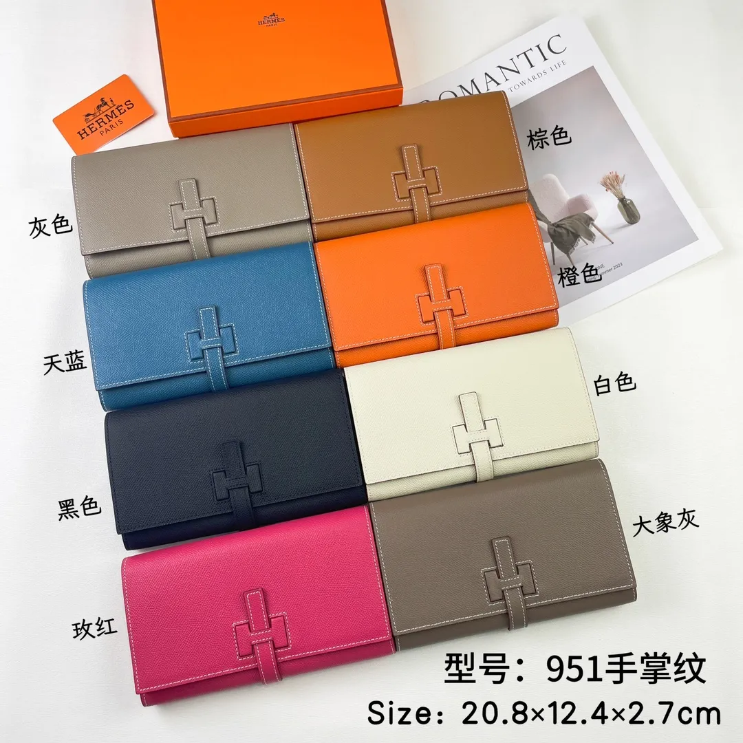 HERMES official website new model 💰300 New H Passant Toutenmainte Epsom calfskin long wallet Model: 951 palm print - Sheath "H passant" opening and closing - Zipper coin purse - Pocket with original OEM code inside - Can store passport or large-size mobile phone Metal texture: palladium plated Dimensions: length 20.8 × width 12.4 × thickness 2.7 cm