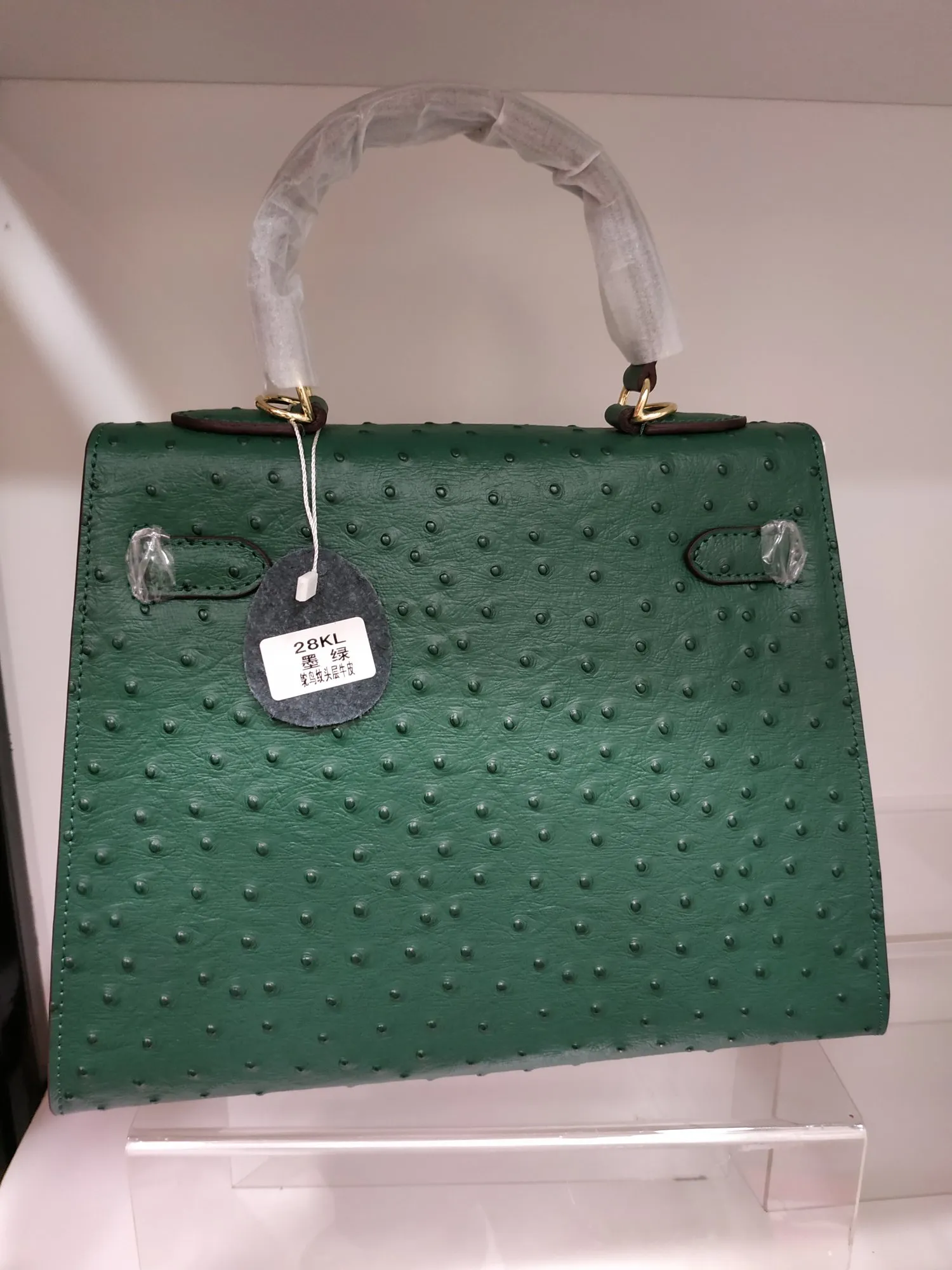 720💰🎉🎉🎉Kelly style ostrich pattern cowhide has arrived, picture color, size: 28X12X21.5. Can be carried cross-body, fine workmanship, [seduce][seduce][rose][rose][coffee][coffee]
