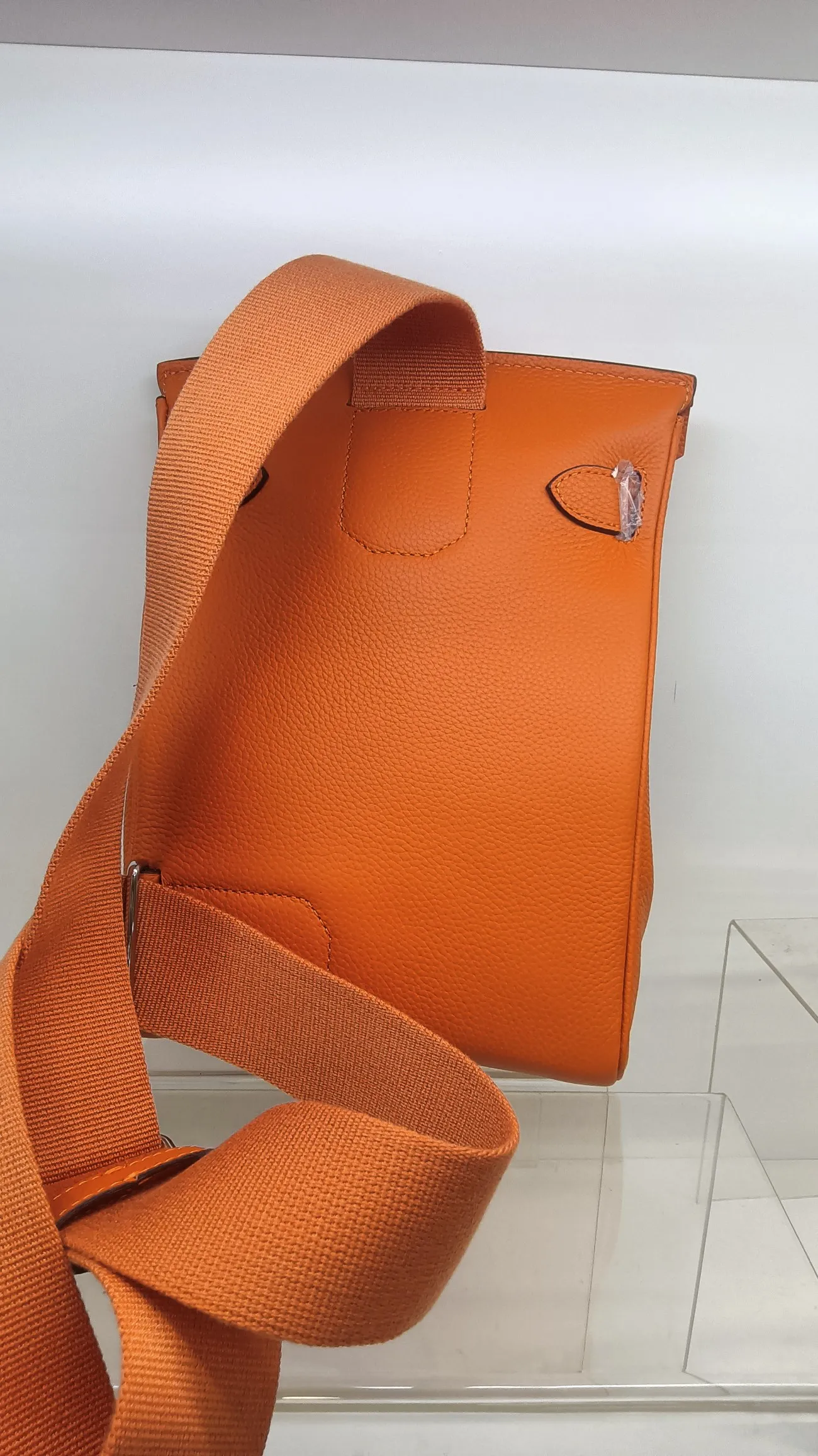 1080💰, orange, original tog0 cowhide chest bag with silver buckle hardware shipped, size: 17.5×8×26cm