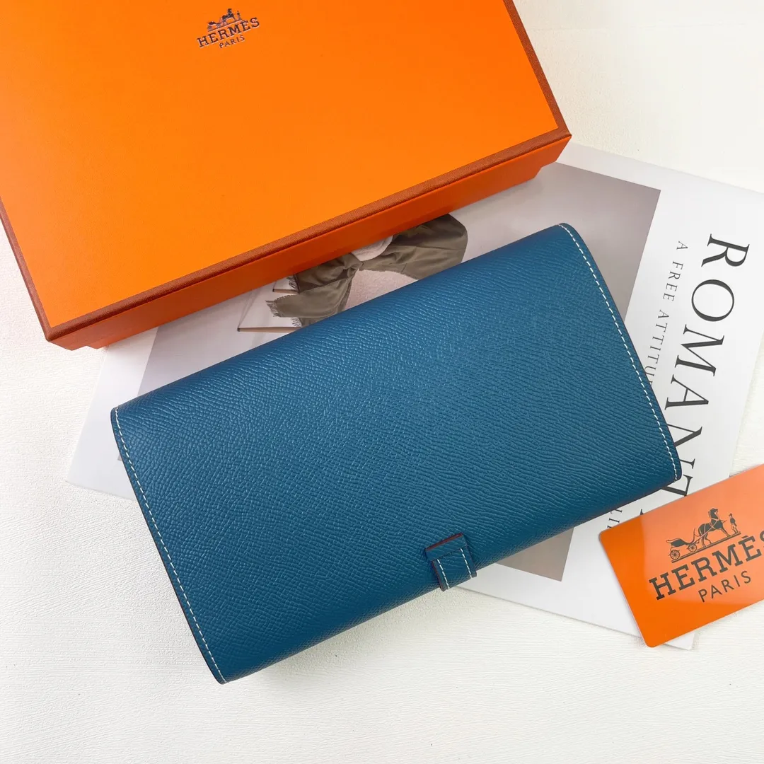 HERMES official website new model 💰300 New H Passant Toutenmainte Epsom calfskin long wallet Model: 951 palm print - Sheath "H passant" opening and closing - Zipper coin purse - Pocket with original OEM code inside - Can store passport or large-size mobile phone Metal texture: palladium plated Dimensions: length 20.8 × width 12.4 × thickness 2.7 cm