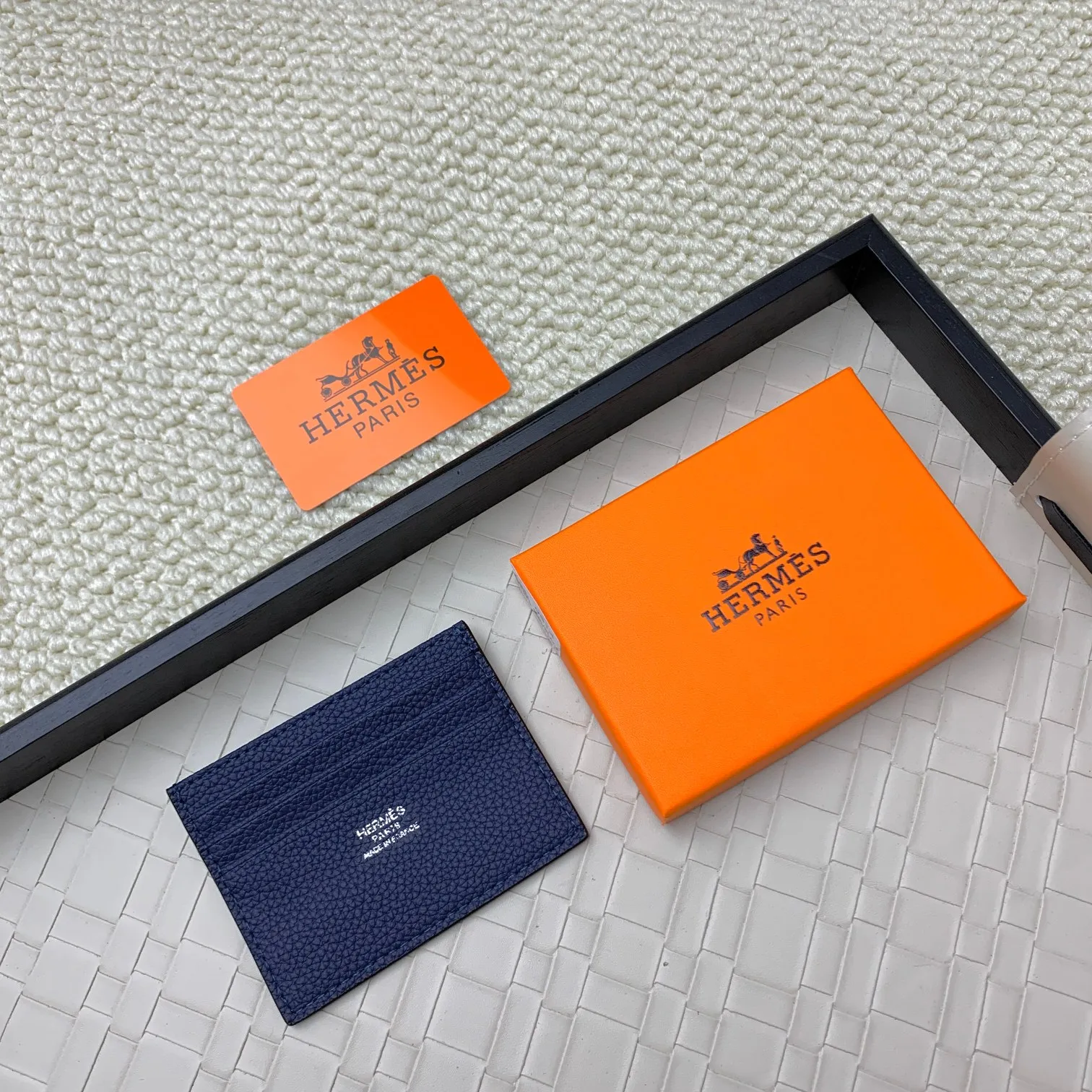 💰100 Hermès new card holder/2024 cow leather edge 3 card slots 1 flat pocket No.: 0514 Size: w10.5×7cm