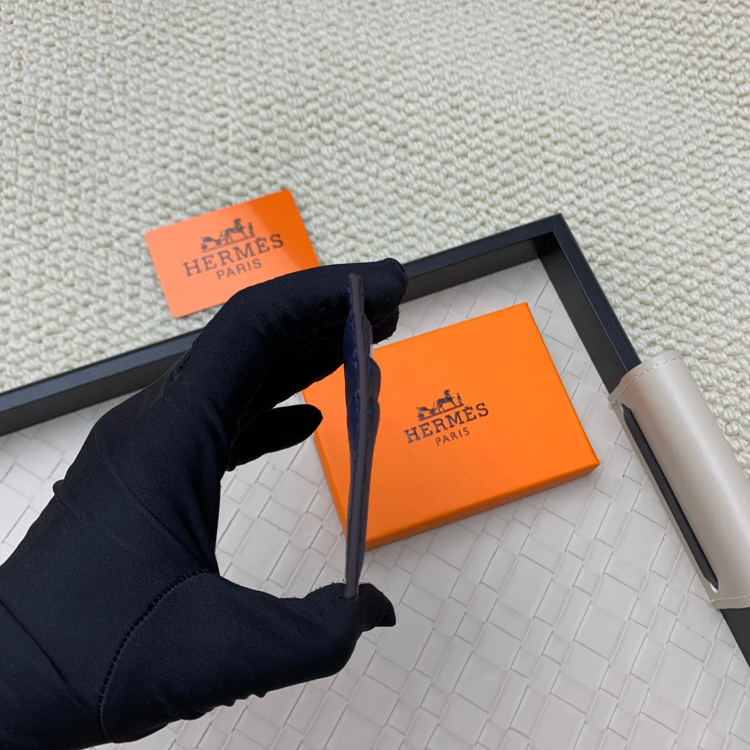 💰100 Hermès new card holder/2024 cow leather edge 3 card slots 1 flat pocket No.: 0514 Size: w10.5×7cm