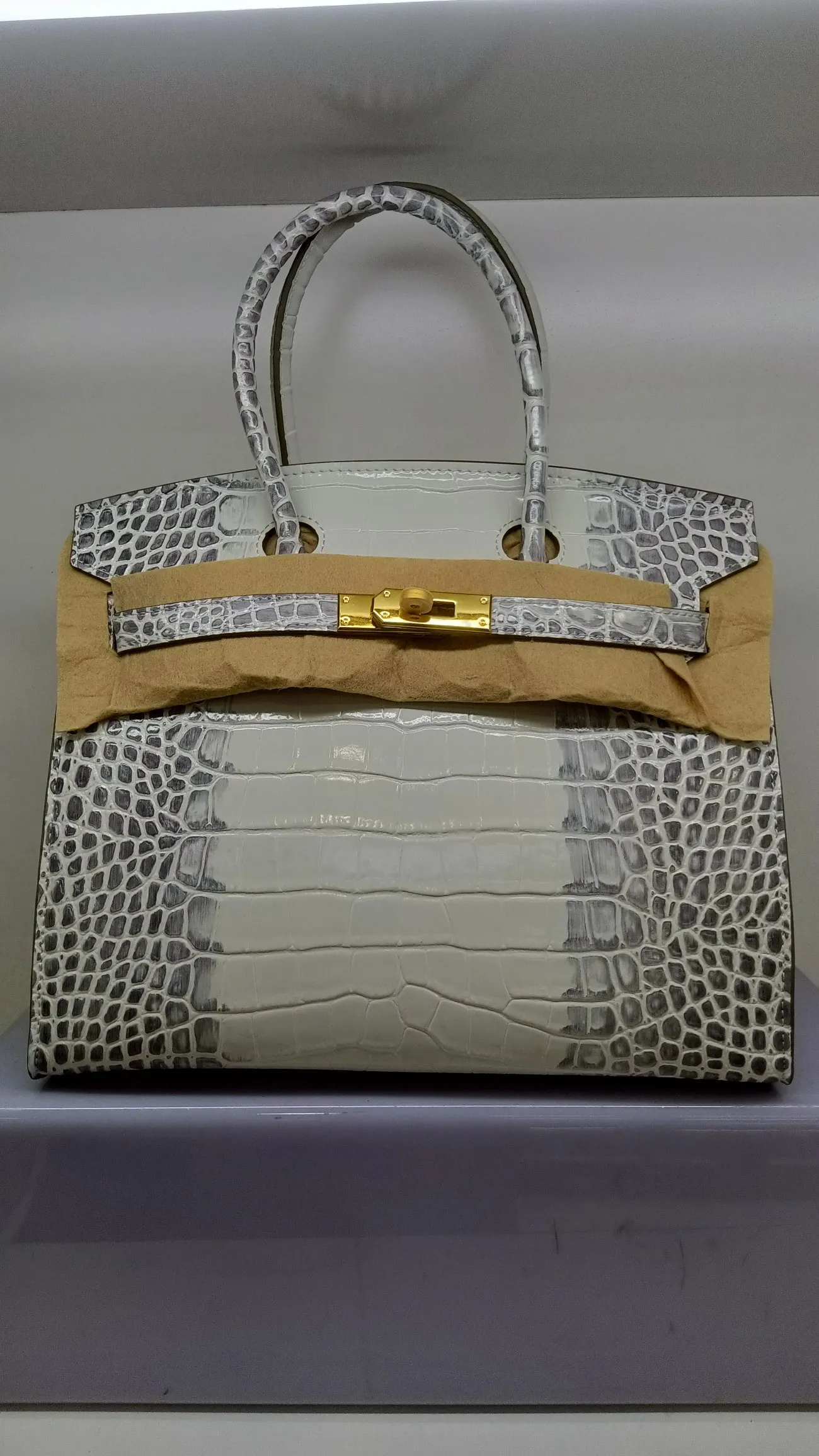 760💰 Crocodile pattern cowhide oil edge model: picture color, Himalayan color, no perforation, with long shoulder strap, size 30X13X26cm
