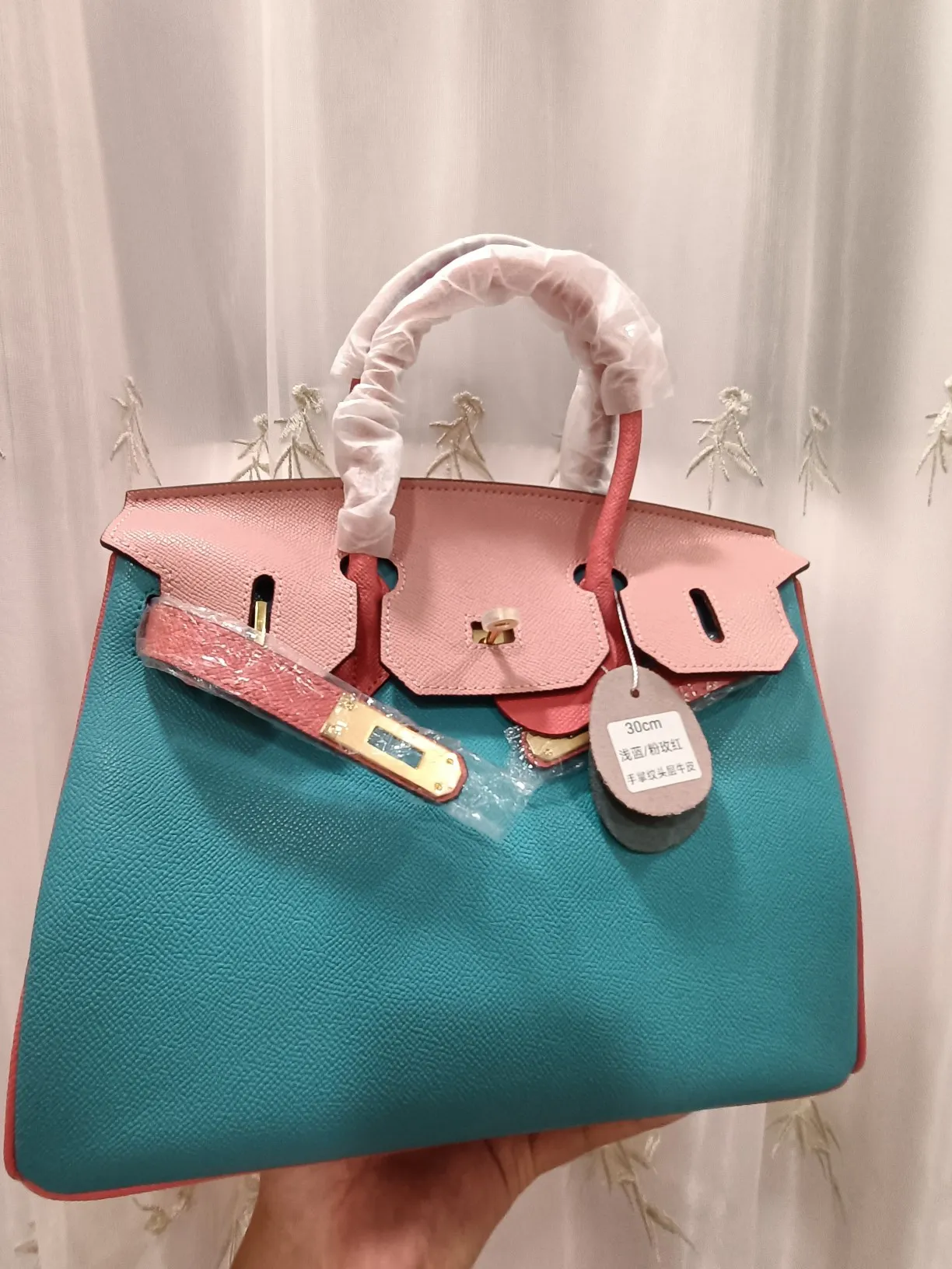 760💰🍒Hermès Birkin bag shipped with palm print color matching🍒🦎🦎Upgraded version matching hardware🐂🐂Perfect version [strong][strong][strong] Shoulder strap exclusive matching logo hot stamping🐂🐂🐂(Hermès) Birkin bag logo clear [strong][strong] Internet celebrity hot style, size: 30×22×16cm