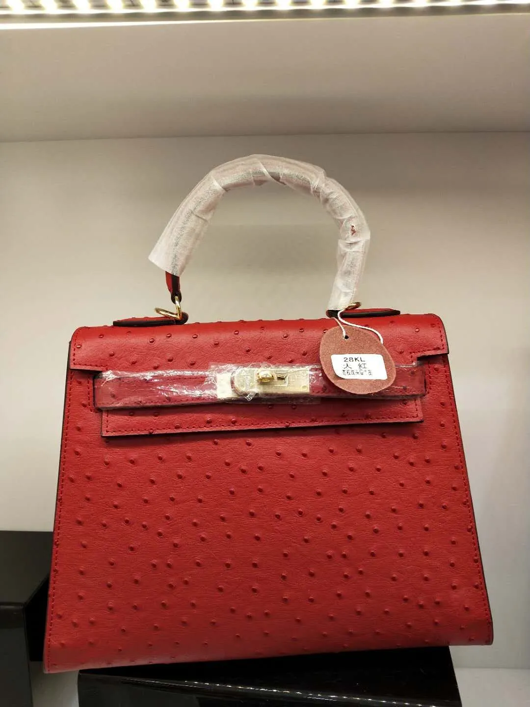 720💰🎉🎉🎉Kelly style ostrich pattern cowhide has arrived, picture color, size: 28X12X21.5. Can be carried cross-body, fine workmanship, [seduce][seduce][rose][rose][coffee][coffee]