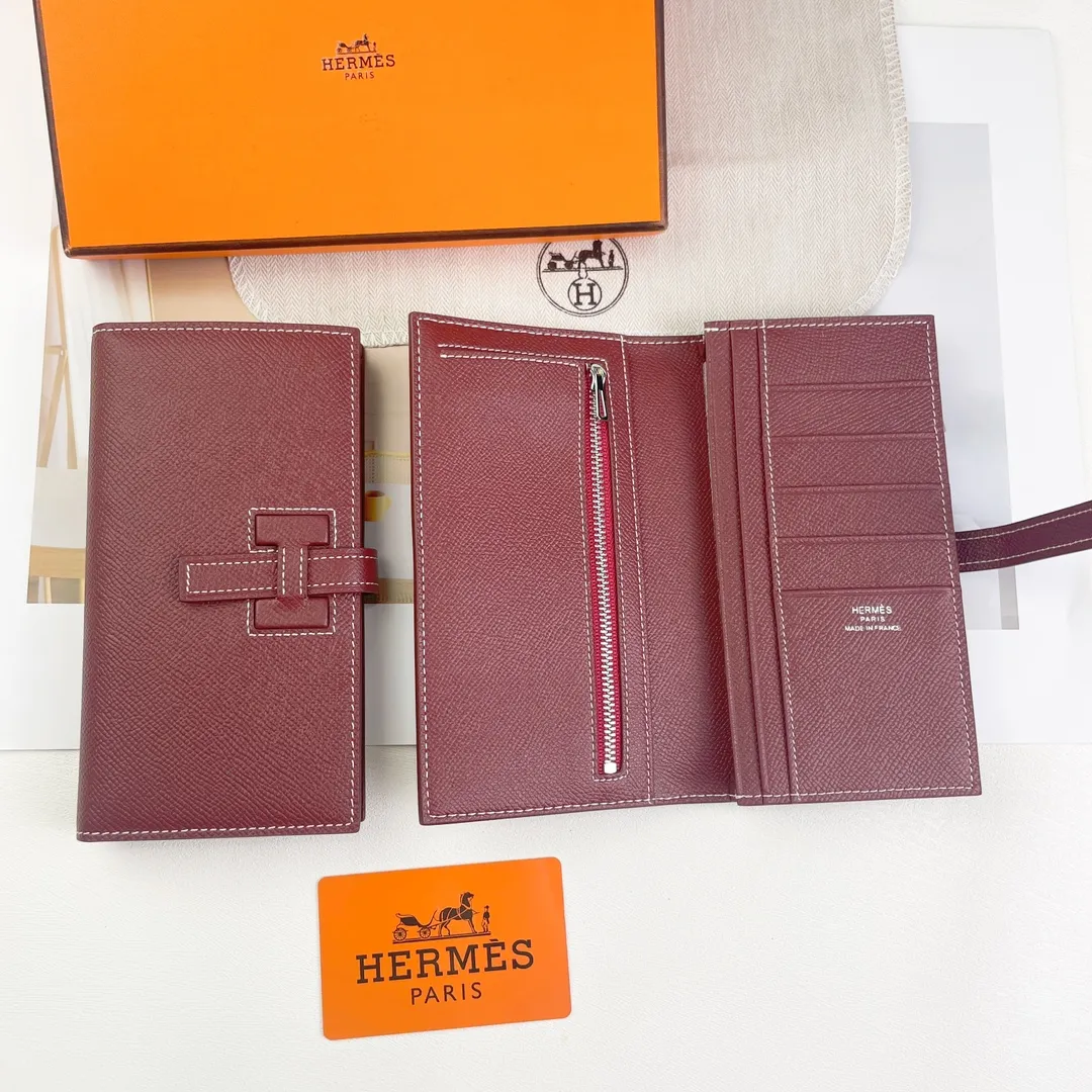 HERMES new model 💰280 New H Passant Toutenmainte Epsom calfskin long wallet Model: 953 - Sheath "H passant" opening and closing - Zippered coin purse - Pocket with original OEM code inside - Metal texture: palladium plated Dimensions: Length 17.5 × Width 9 cm