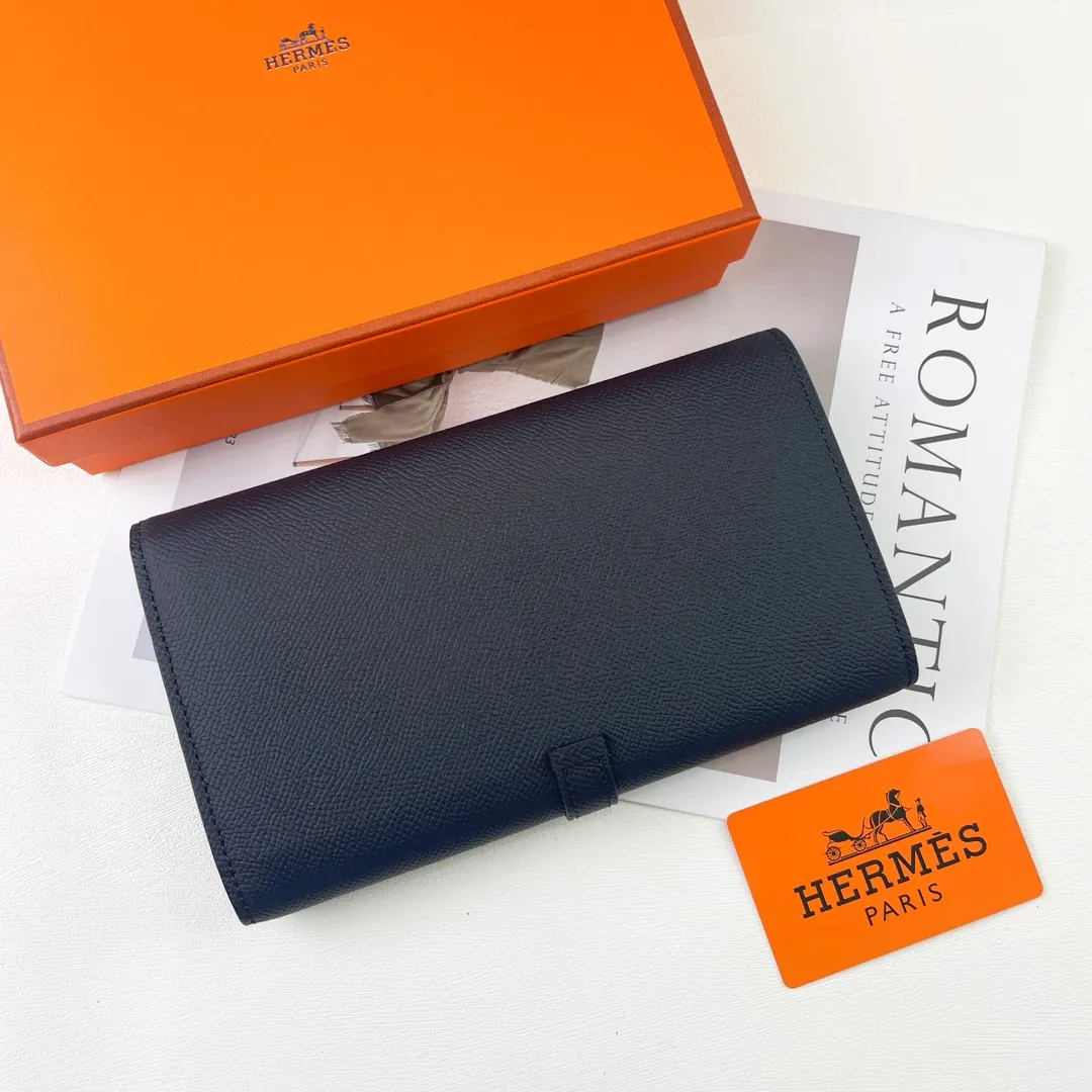 HERMES official website new model 💰300 New H Passant Toutenmainte Epsom calfskin long wallet Model: 951 palm print - Sheath "H passant" opening and closing - Zipper coin purse - Pocket with original OEM code inside - Can store passport or large-size mobile phone Metal texture: palladium plated Dimensions: length 20.8 × width 12.4 × thickness 2.7 cm